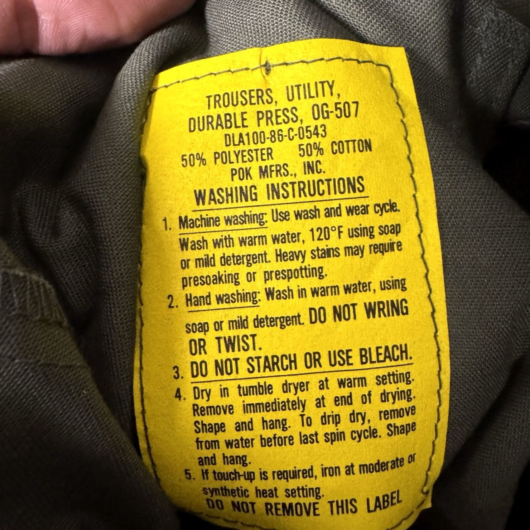Vintage VINTAGE Unbranded Mens Trousers Utility Durable Press OG-507 26x31 Green Cotton Blend Fabric Canvas 80s Army USA Chino Straight Pants Mens Size US 26 / EU 42 - 4 Thumbnail