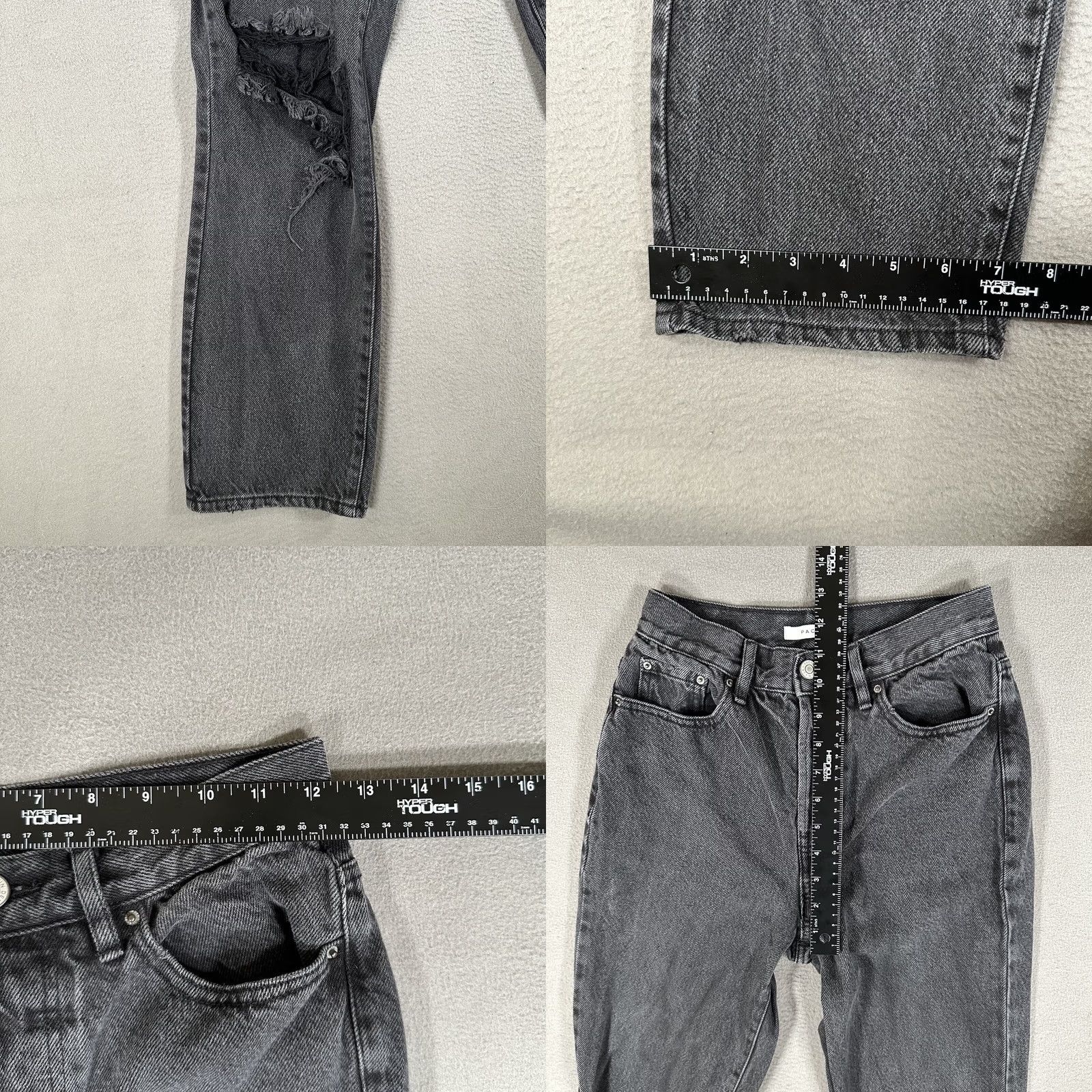 Pacsun Pacsun Jeans Womens 25 Gray Dad jean Baggy Straight Leg Distressed Button Fly Size 42" / US 20 - 8 Thumbnail