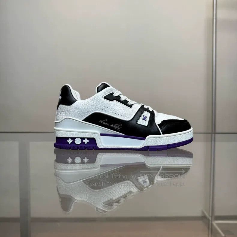 Louis Vuitton Louis Vuitton TRAINER new black, white and purple shoes Size US 7 / IT 37 - 6 Thumbnail