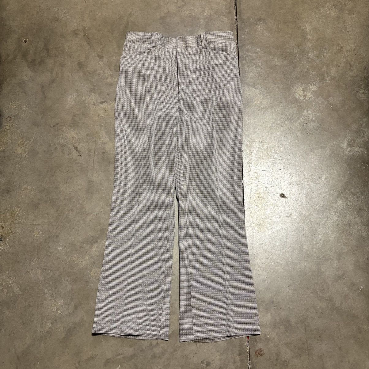 Vintage Vintage 80s Houndstooth Pants Pleated Trousers Preppy Flare Size US 34 / EU 50 - 2 Thumbnail