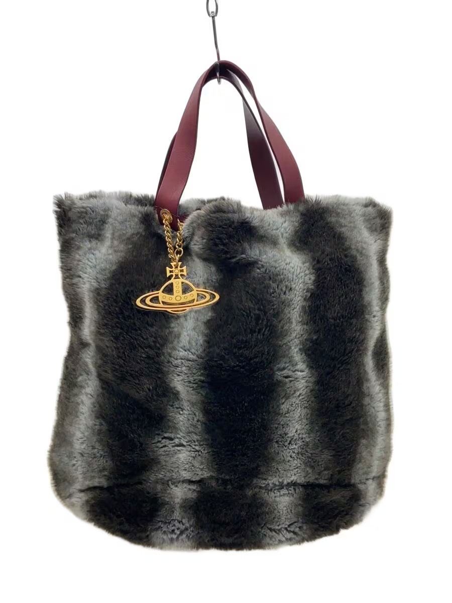 Vivienne Westwood Fluffy Striped Orb Chain Tote Bag Size ONE SIZE - 1 Thumbnail