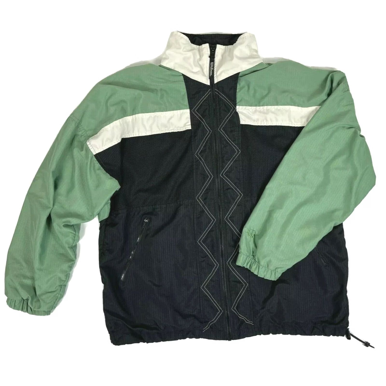 Wilson VINTAGE Nike? Wilson Men's 90s Track Jacket Sz L Windbreaker? Size US L / EU 52-54 / 3 - 2 Thumbnail