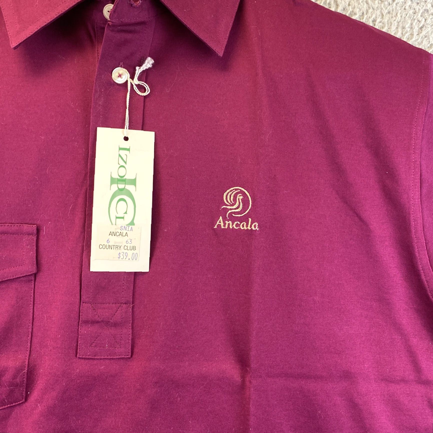 Izod VINTAGE IZOD Polo Shirt Men Short Sleeve Burgundy Medium Men's NWT 81-69 Size US M / EU 48-50 / 2 - 2 Thumbnail