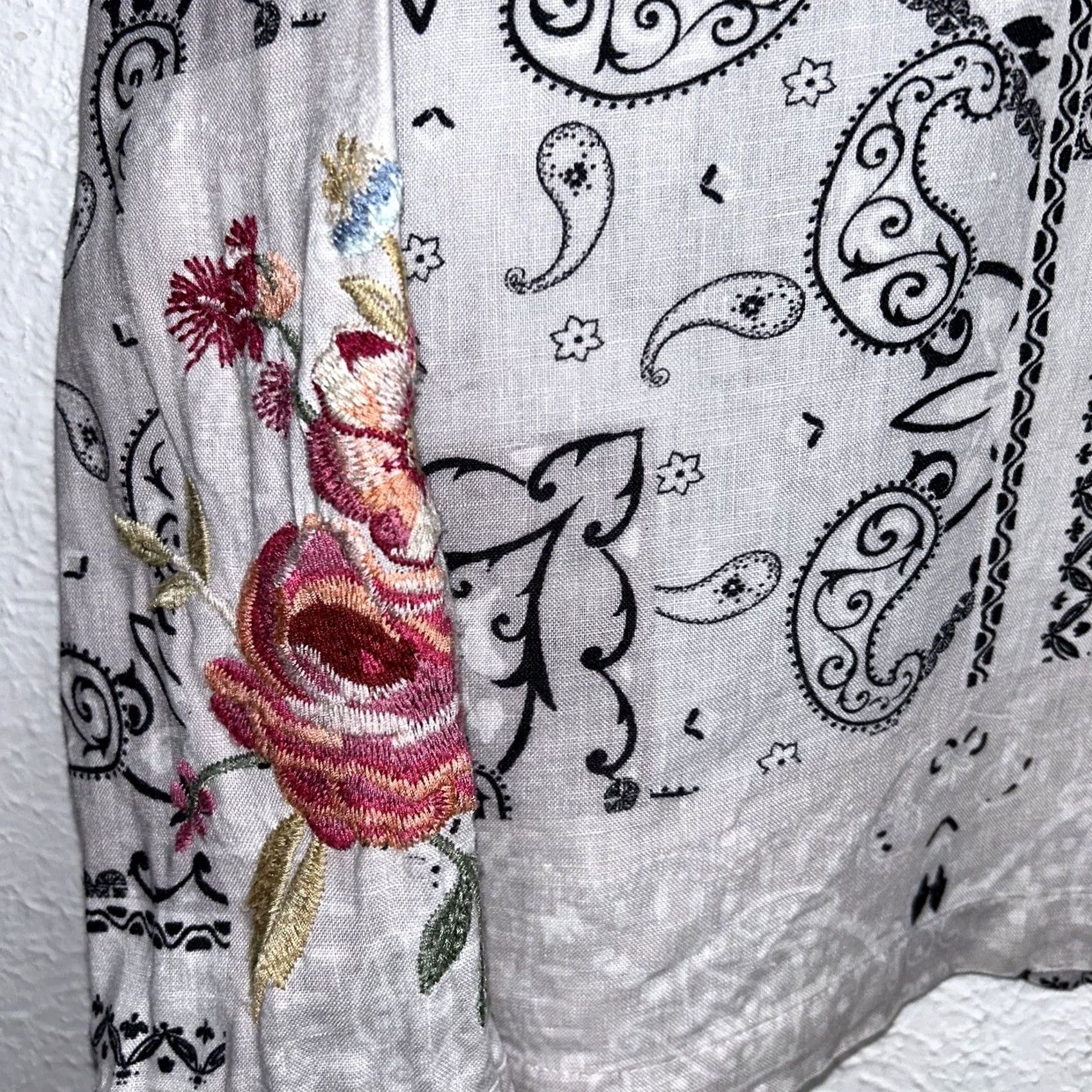 Johnny Was Johnny Was Workshop Ashton Bandana Worker Jacket Embroidered Women’s Small Linen Multicolor Floral Long Sleeve Casual Bohemian Womens Size S / US 4 / IT 40 - 6 Thumbnail