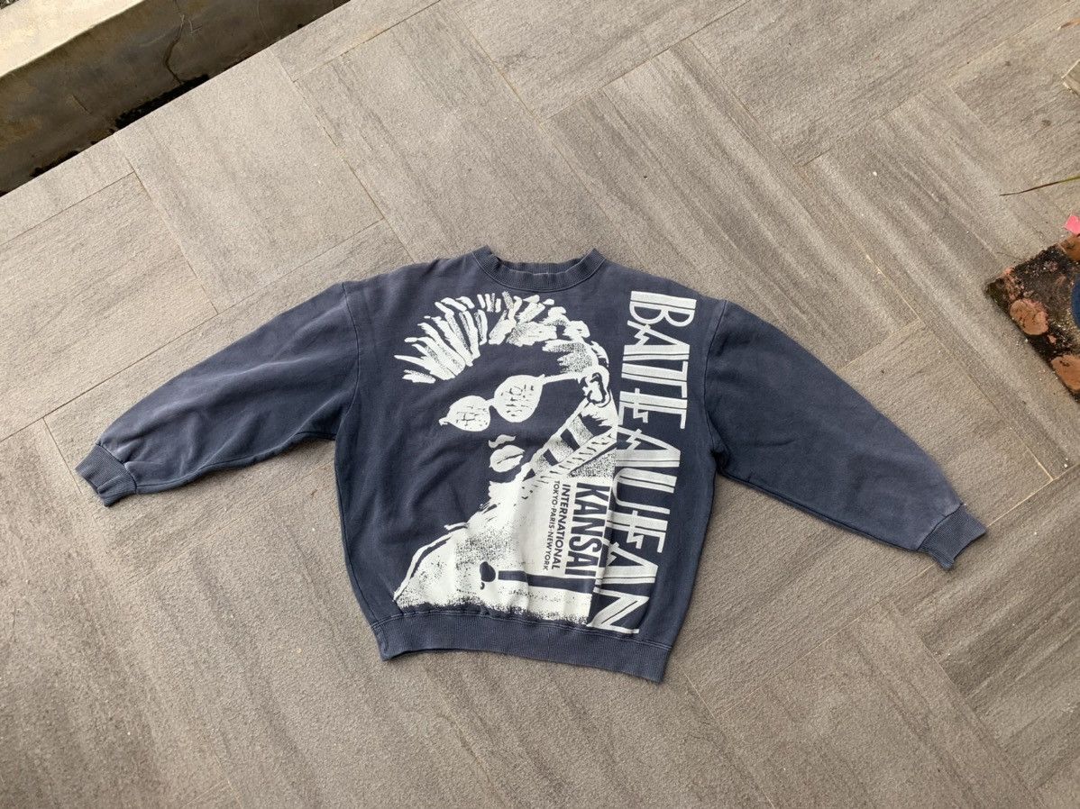 Kansai Yamamoto × Vintage Sunfaded💥💥💥Kansai O2 International Big Face Sweatshirt Size US M / EU 48-50 / 2 - 2 Thumbnail