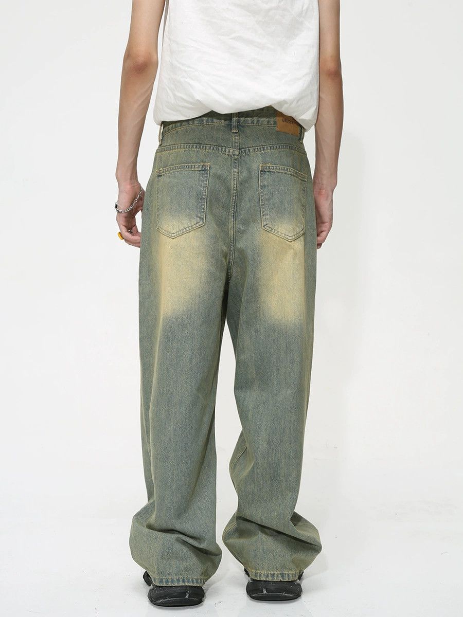 Vintage Japanese retro loose distressed washed gradient jeans Size US 32 / EU 48 - 4 Thumbnail