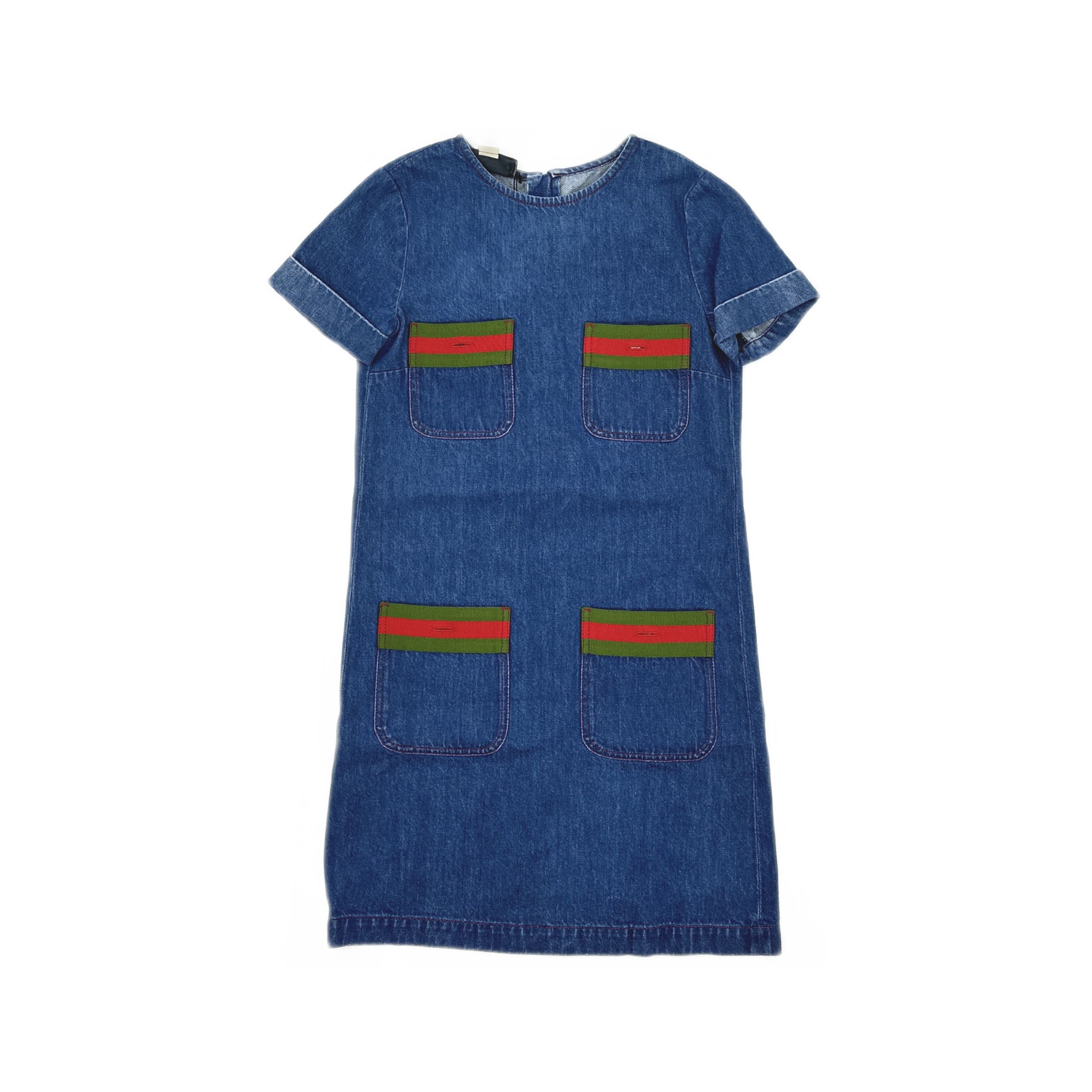Gucci Gucci Web Stripe Denim Mini Dress Size 36 Size XS / US 0-2 / IT 36-38 - 1 Thumbnail