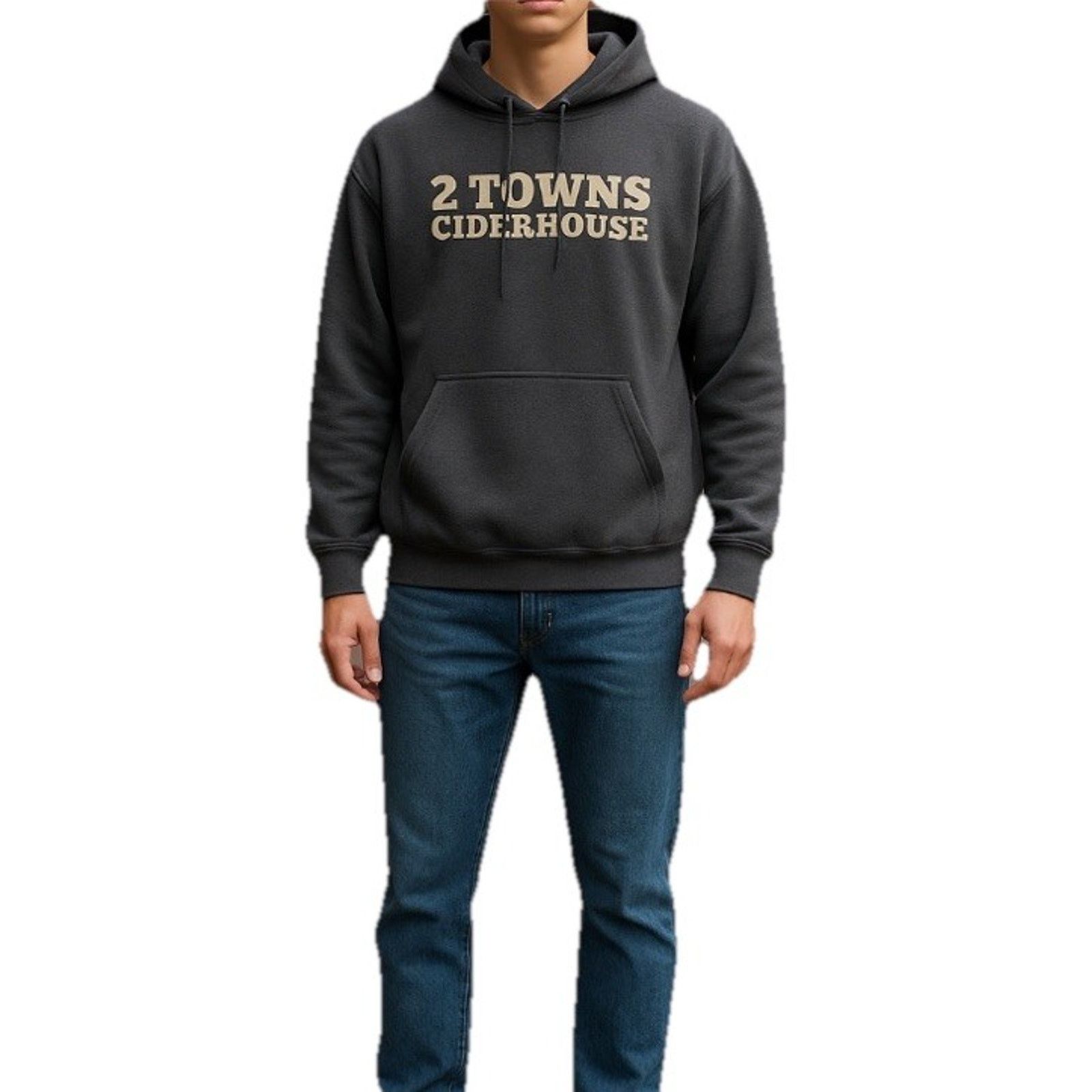 Hanes 2 Towns Ciderhouse Beer Drawstring Hoodie HANES Men's Gray S Size US S / EU 44-46 / 1 - 1 Thumbnail
