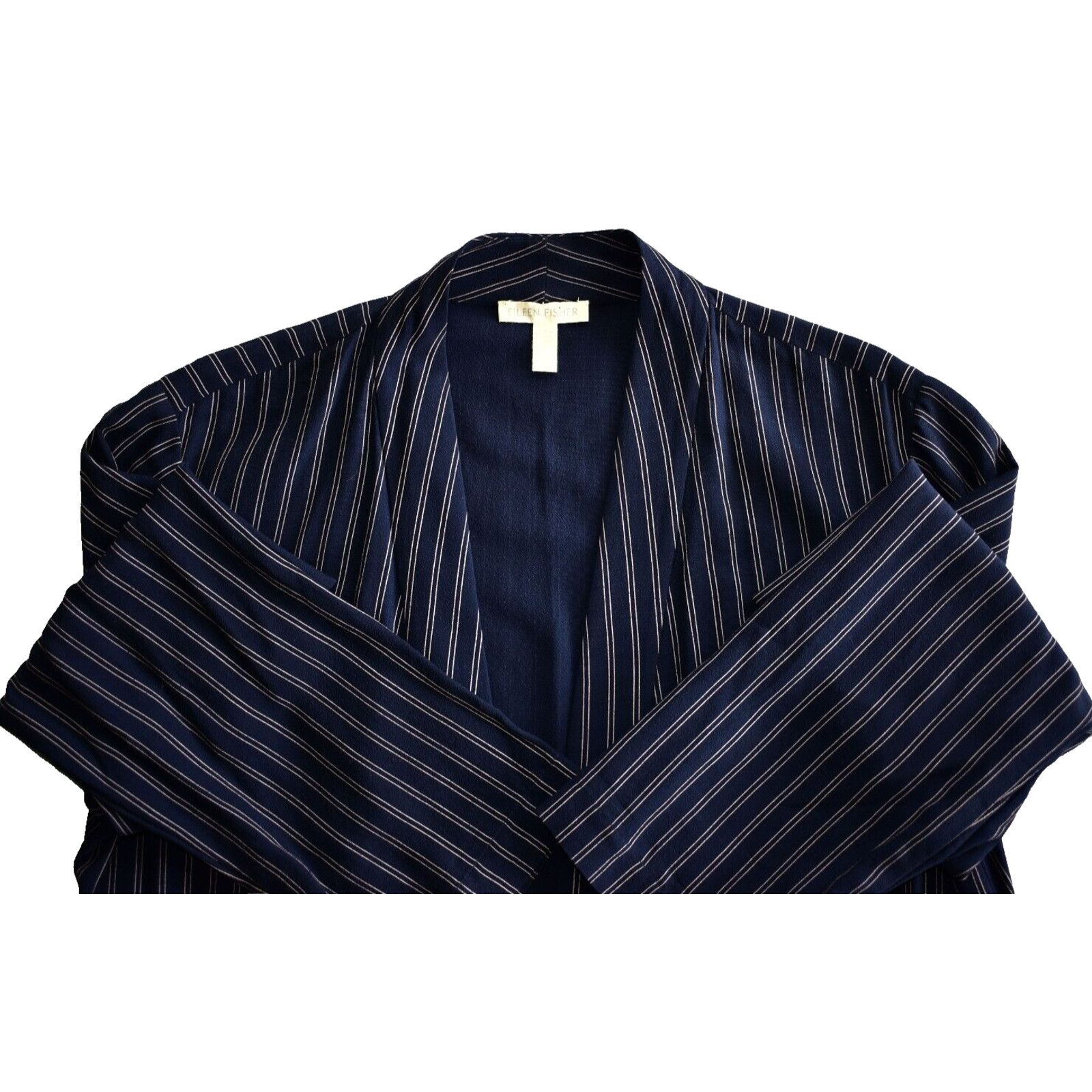Eileen Fisher EILEEN FISHER Midnight Blue Belted Kimono Jacket Size S $358 Size S / US 4 / IT 40 - 4 Thumbnail