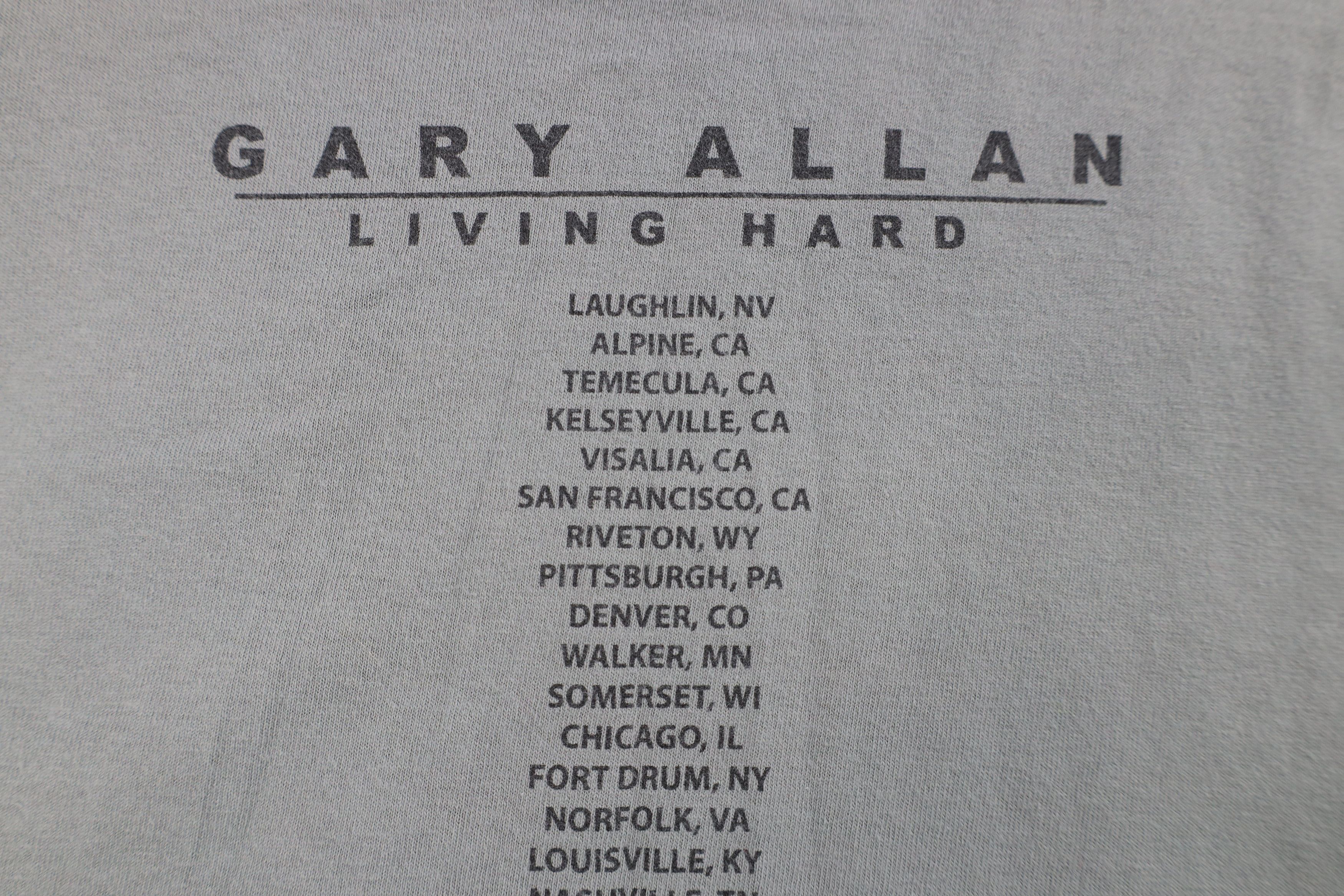 Vintage Vintage Y2K Living Hard Tour Gary Allan Band T-Shirt Gray Size US M / EU 48-50 / 2 - 12 Thumbnail