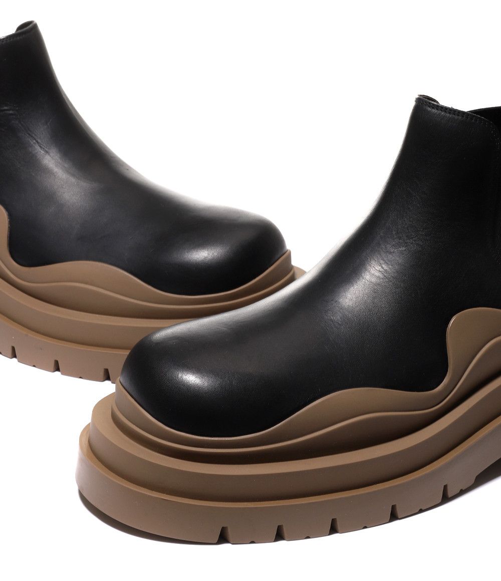 Bottega Veneta o1n1vont0924 Brown Sole Tire Ankle Chelsea Boot in Black Size US 12 / EU 45 - 6 Thumbnail