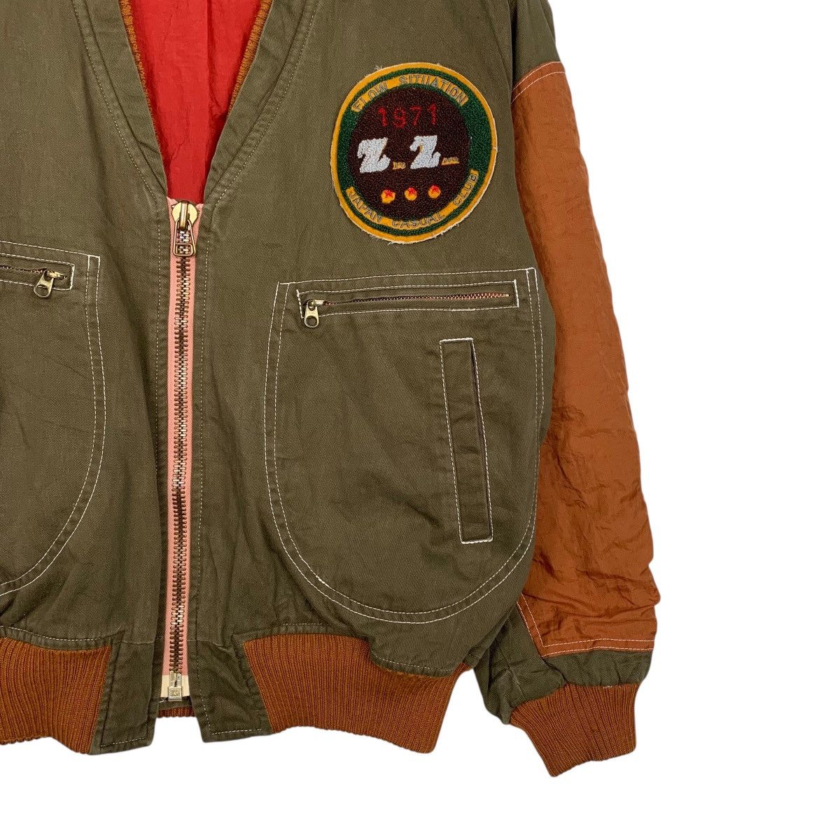 Japanese Brand Japanese Brand Zig Zag Color Block Bomber Jacket Size US M / EU 48-50 / 2 - 4 Thumbnail