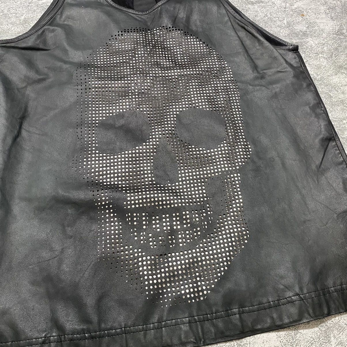 SKINGRAFT Skingraft Skull Leather Armless ~ punk grunge style Size US L / EU 52-54 / 3 - 2 Thumbnail