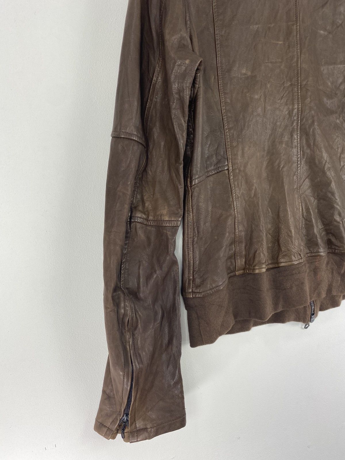 Japanese Brand Vintage 90’s Leather Zipper Jacket by Studious Shama Size US XXS / EU 40 - 6 Thumbnail