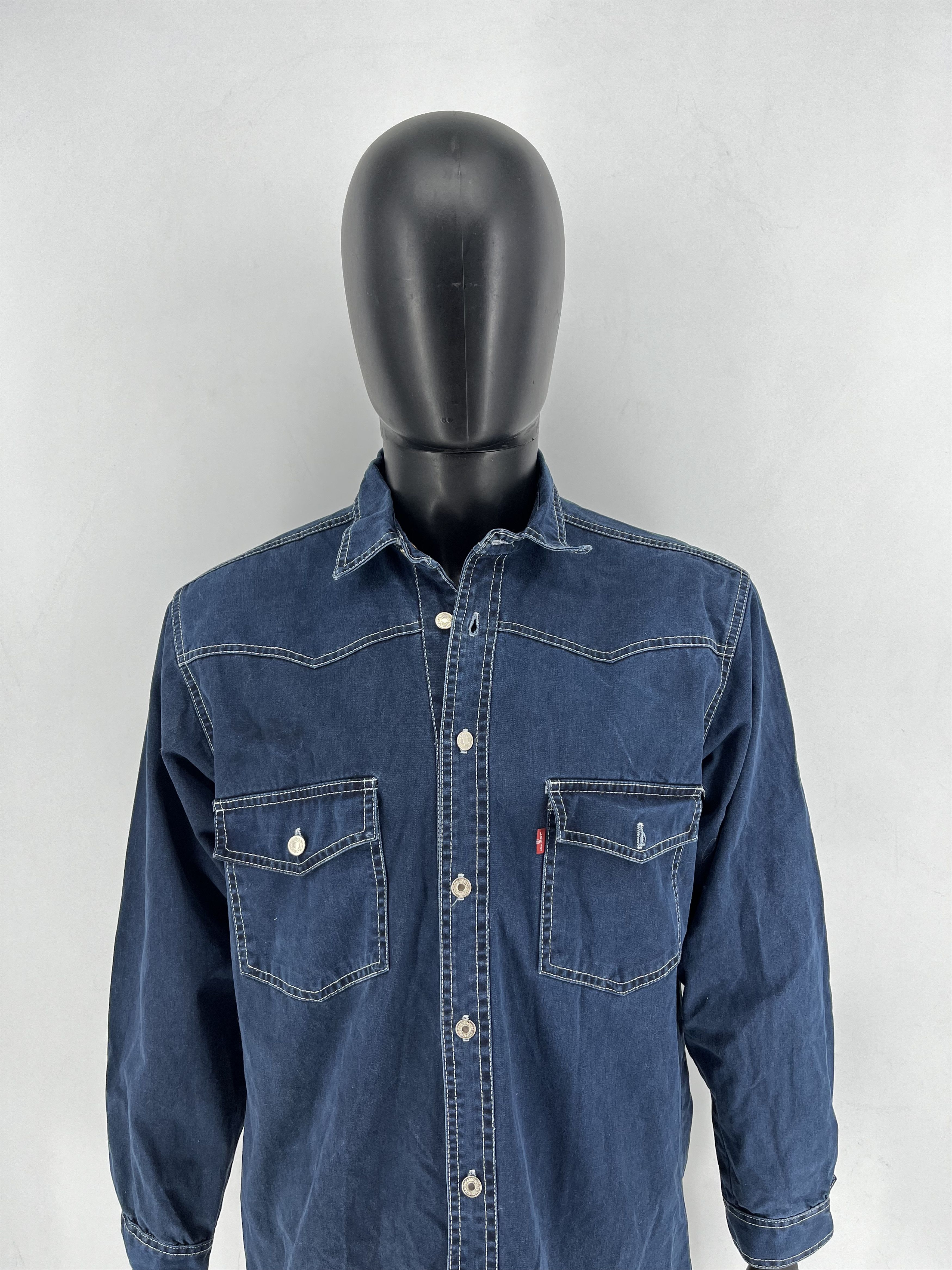Levi's Vintage 90s Levi’sLevi’s White Blue Jeans Jacket Size US M / EU 48-50 / 2 - 5 Thumbnail