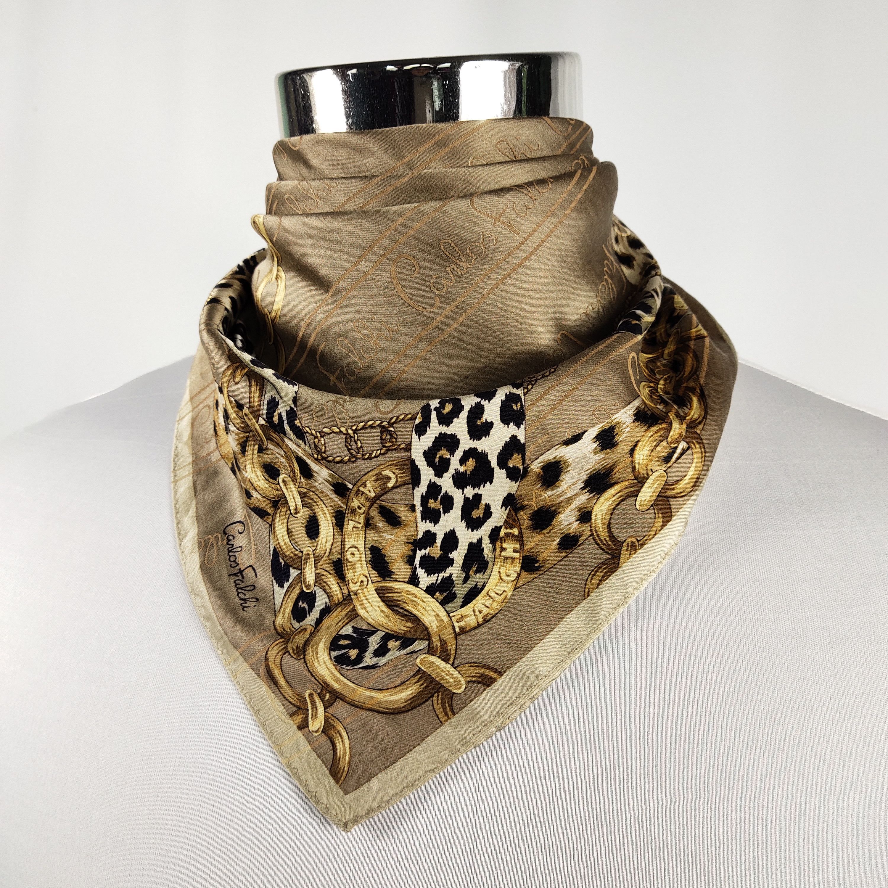 image of Vintage Carlos Falchi Handkerchief / Neckerchief / Bandana Fz588, Men's