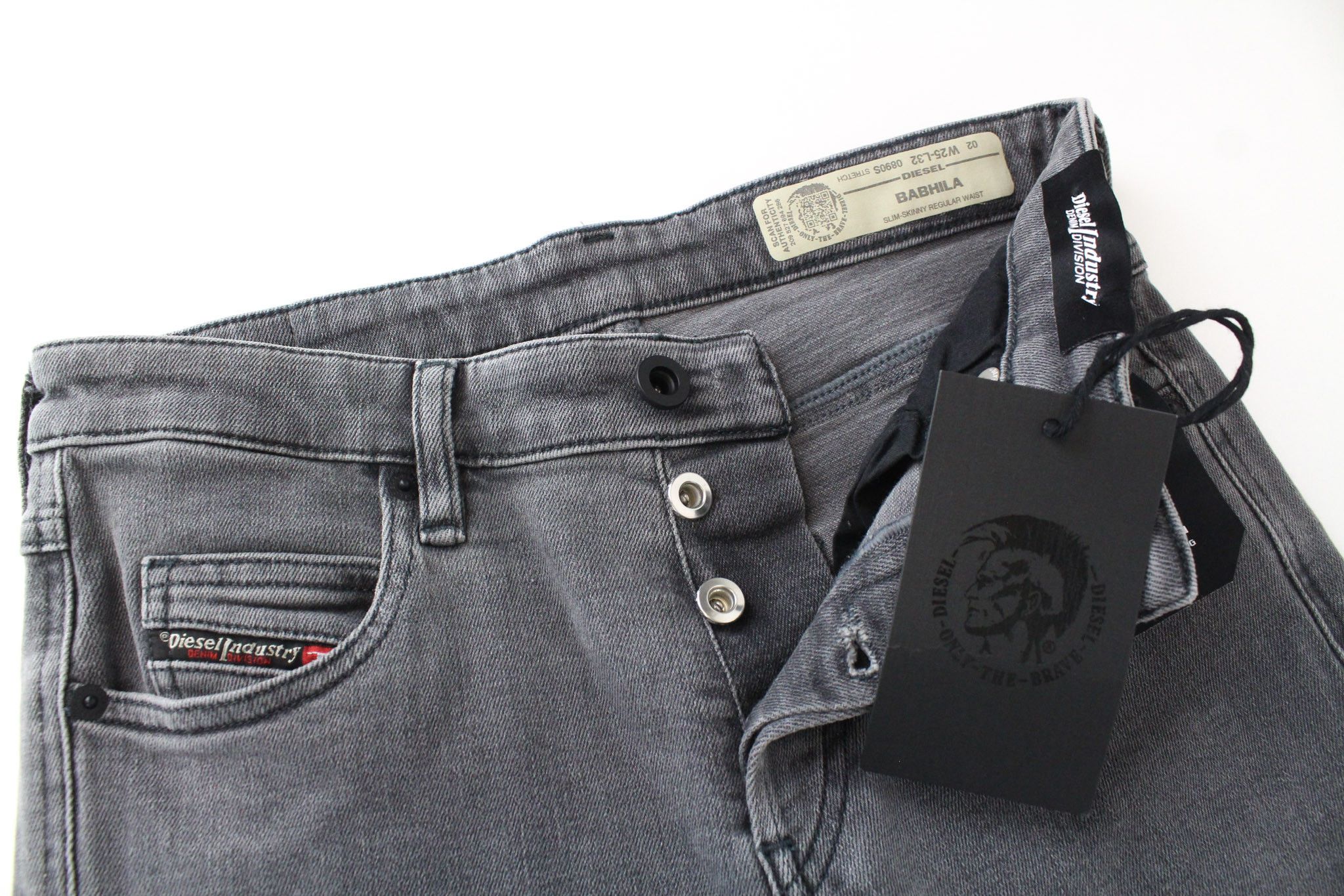 Diesel BABHILA 0890S W25/L32 Grey Stretch Jeans 70230 Size 25" / US 0 / IT 36 - 5 Thumbnail