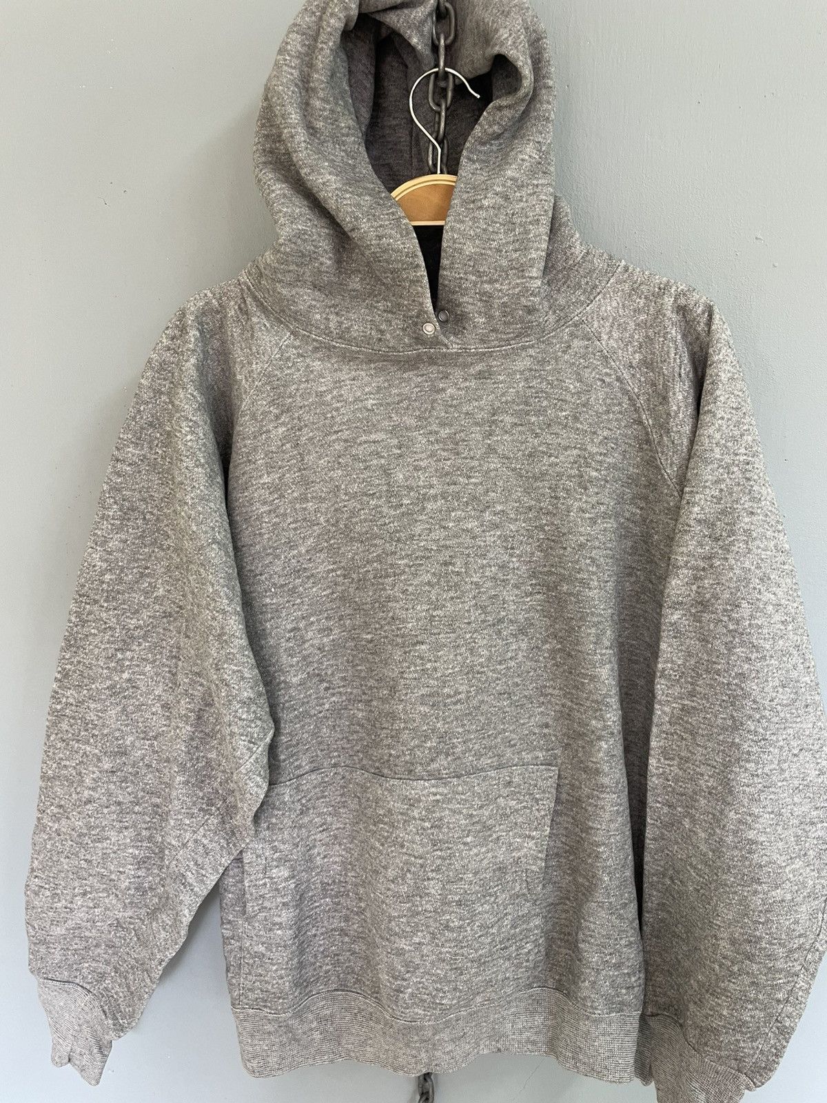 Vintage Vintage 80s Tri-blend rayon hoodie plain Size US L / EU 52-54 / 3 - 3 Thumbnail