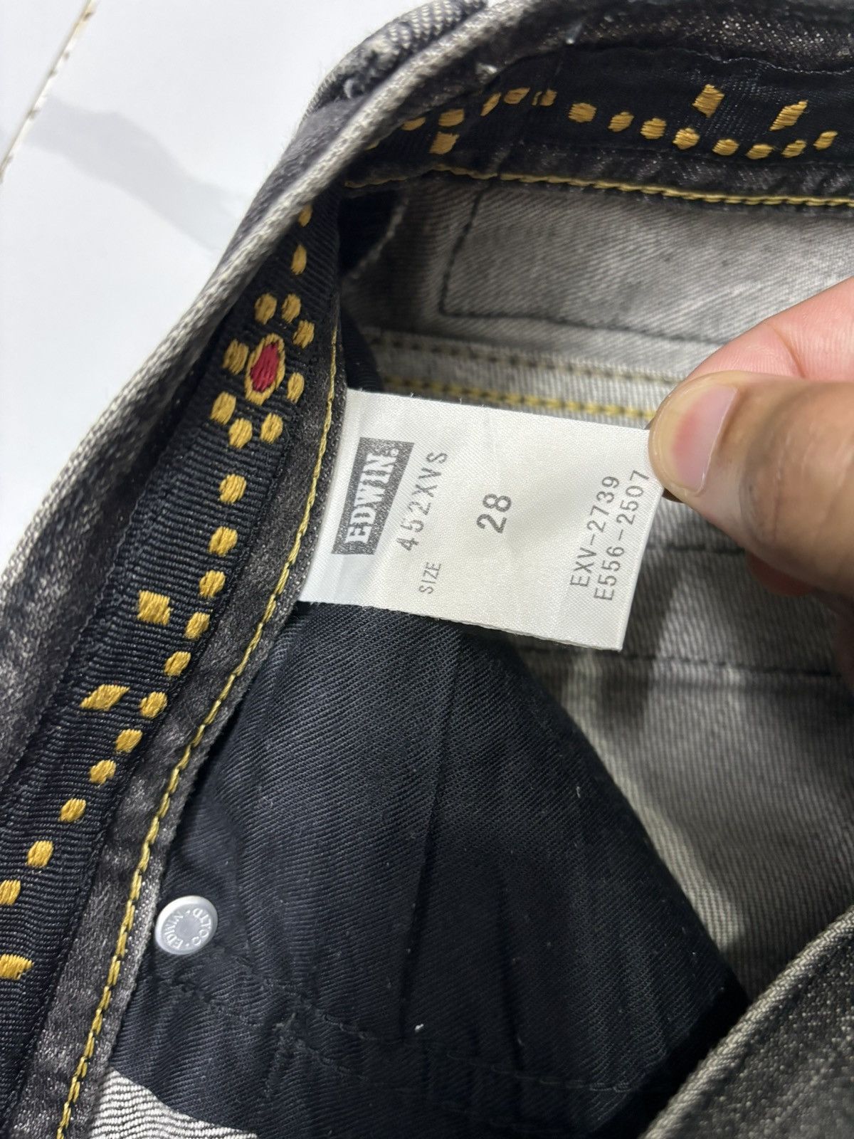 Kapital EDWIN EXCLUSIVE VINTAGE BLACK DISTRESSED DENIM JEANS Size US 30 / EU 46 - 12 Thumbnail
