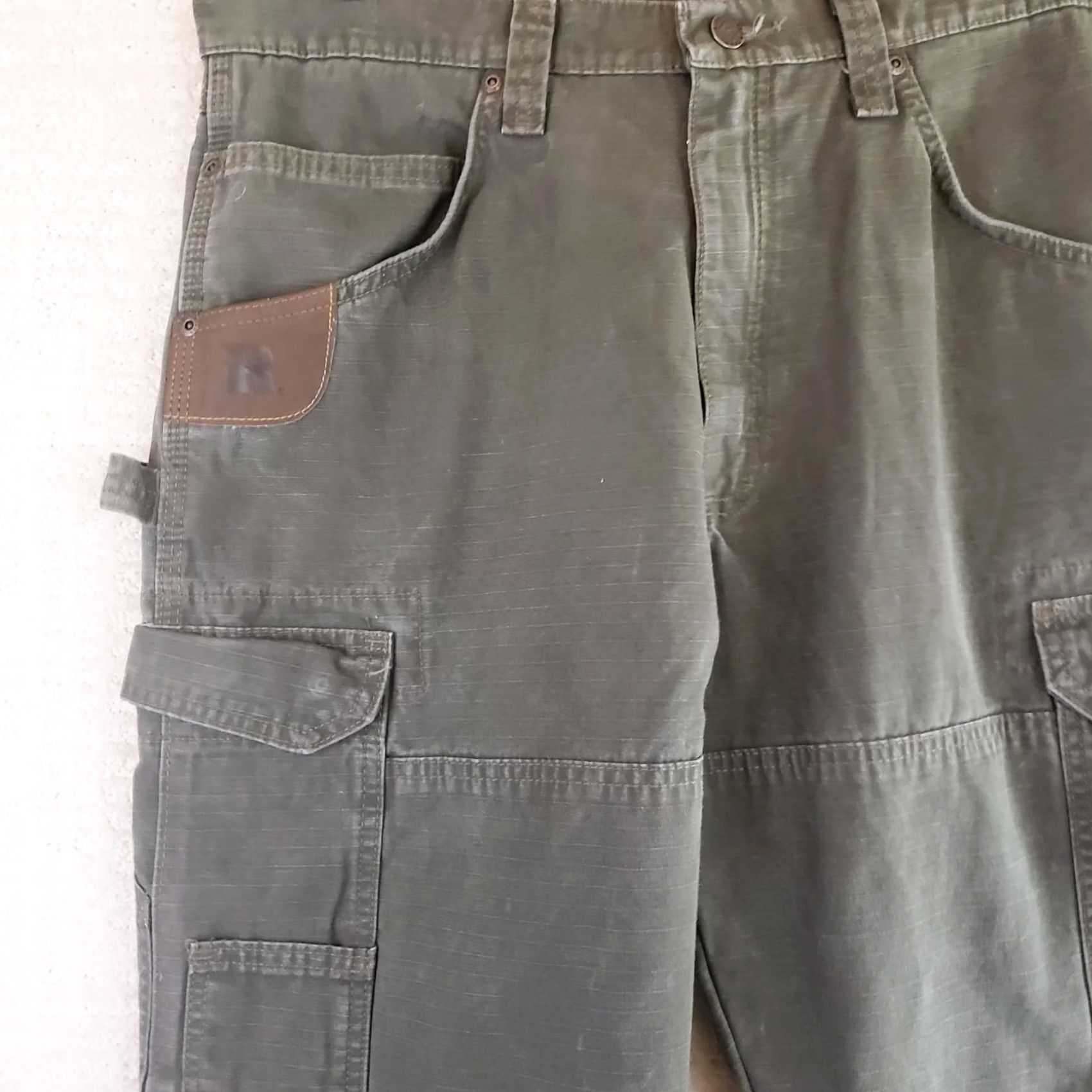 Wrangler Wrangler RIGGS Workwear Mens Brown Carpenter Pants 35X30 Green Ripstop Size US 35 - 4 Thumbnail