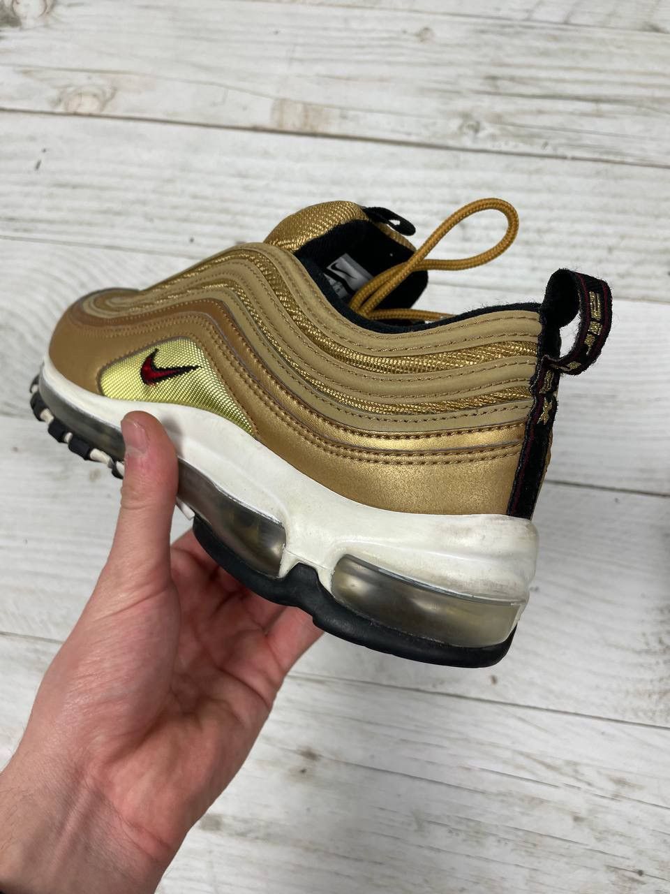 Nike Nike Air Max 97 OG Metallic Gold Sneakers Size US 9 / EU 42 - 13 Thumbnail