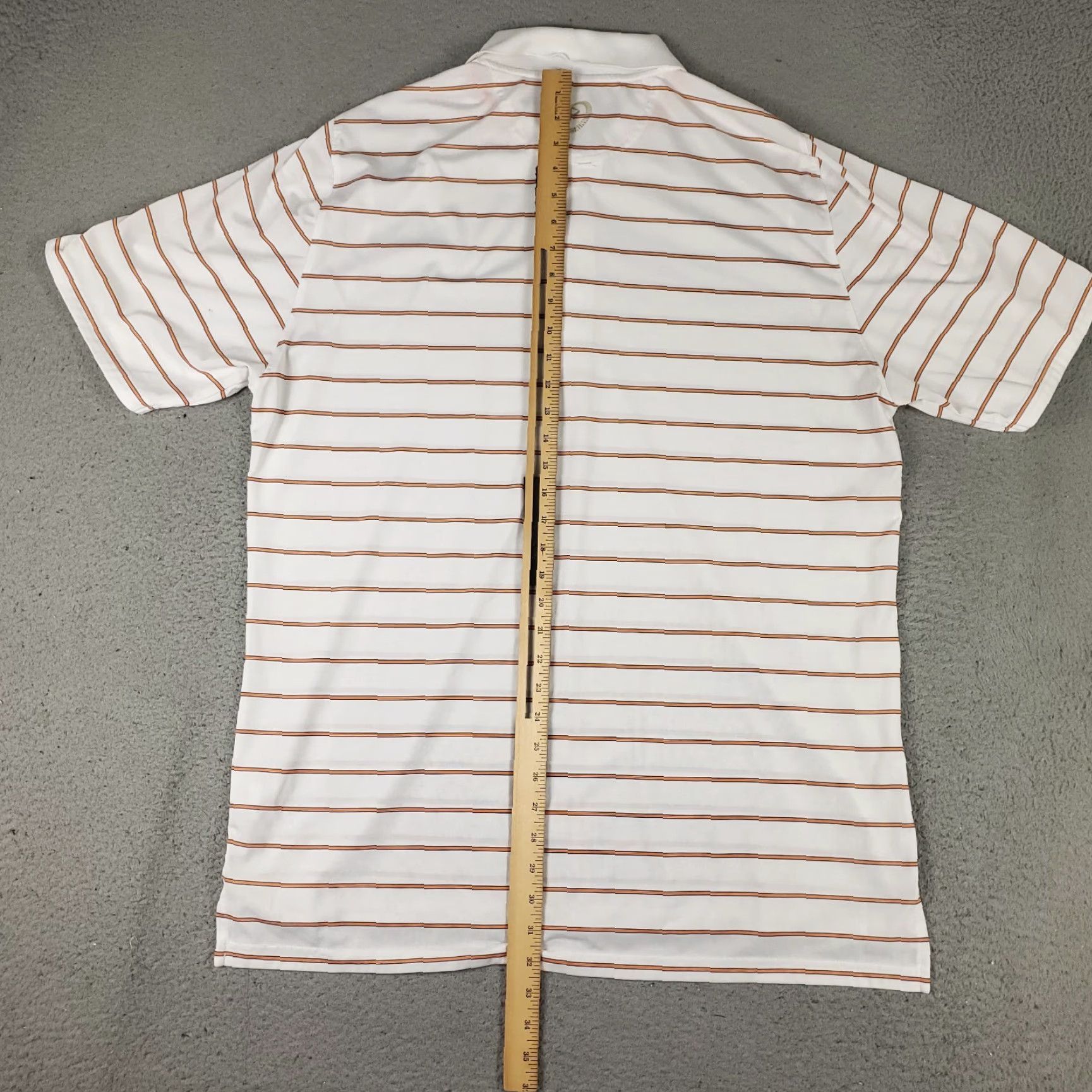Vintage Zero Restriction Polo Shirt Mens Size XL White Orange Striped Golf Short Sleeve* Size US XL / EU 56 / 4 - 6 Thumbnail