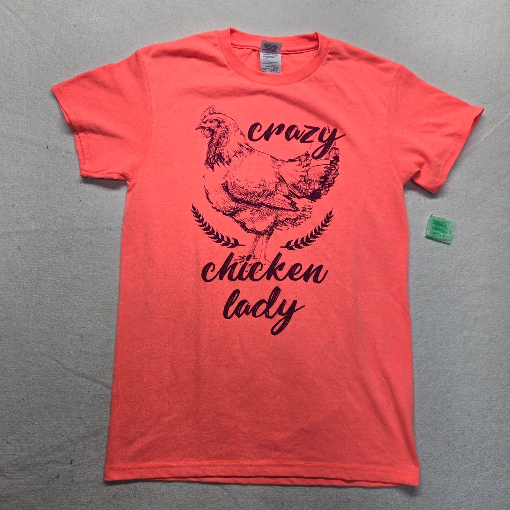 Delta Delta Vintage Crazy Chicken Lady T-Shirt Adult Women's Small Pink Cute Farm Gift Size S / US 4 / IT 40 - 2 Thumbnail