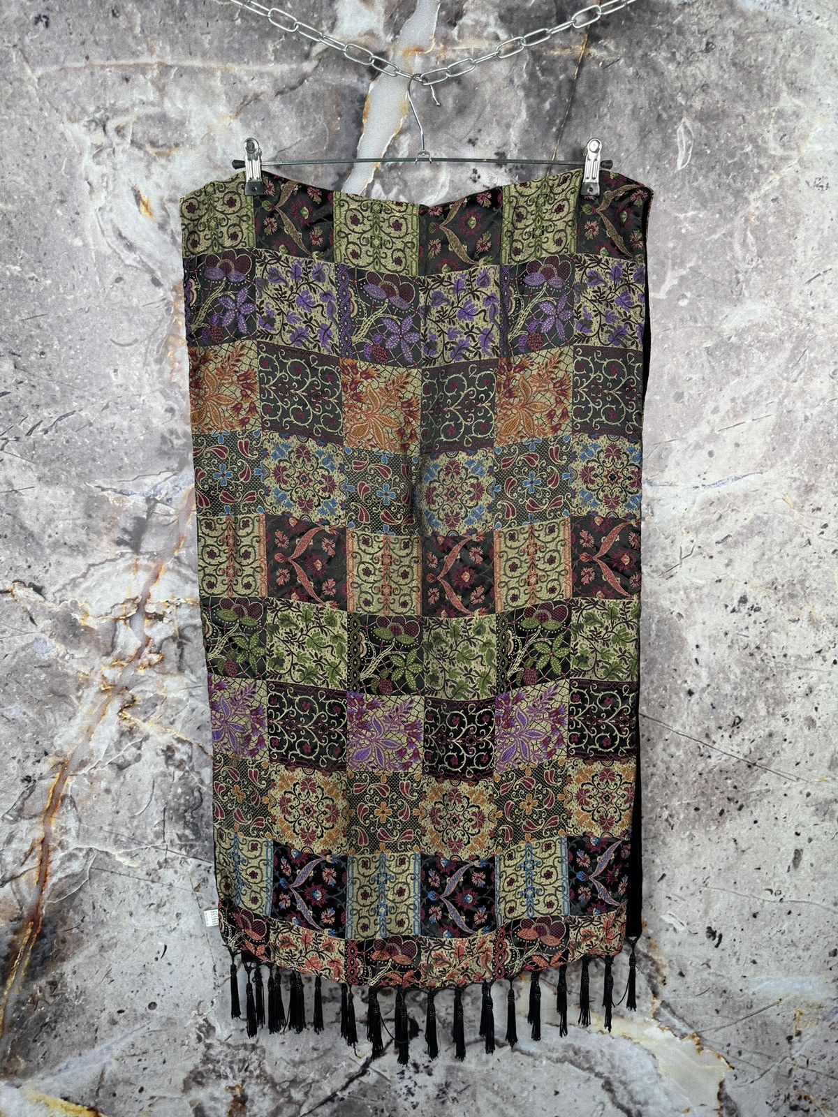 Other Adrienne Landau Patchwork Silk Blend Scarf Fringe Wrap Size ONE SIZE - 9 Thumbnail