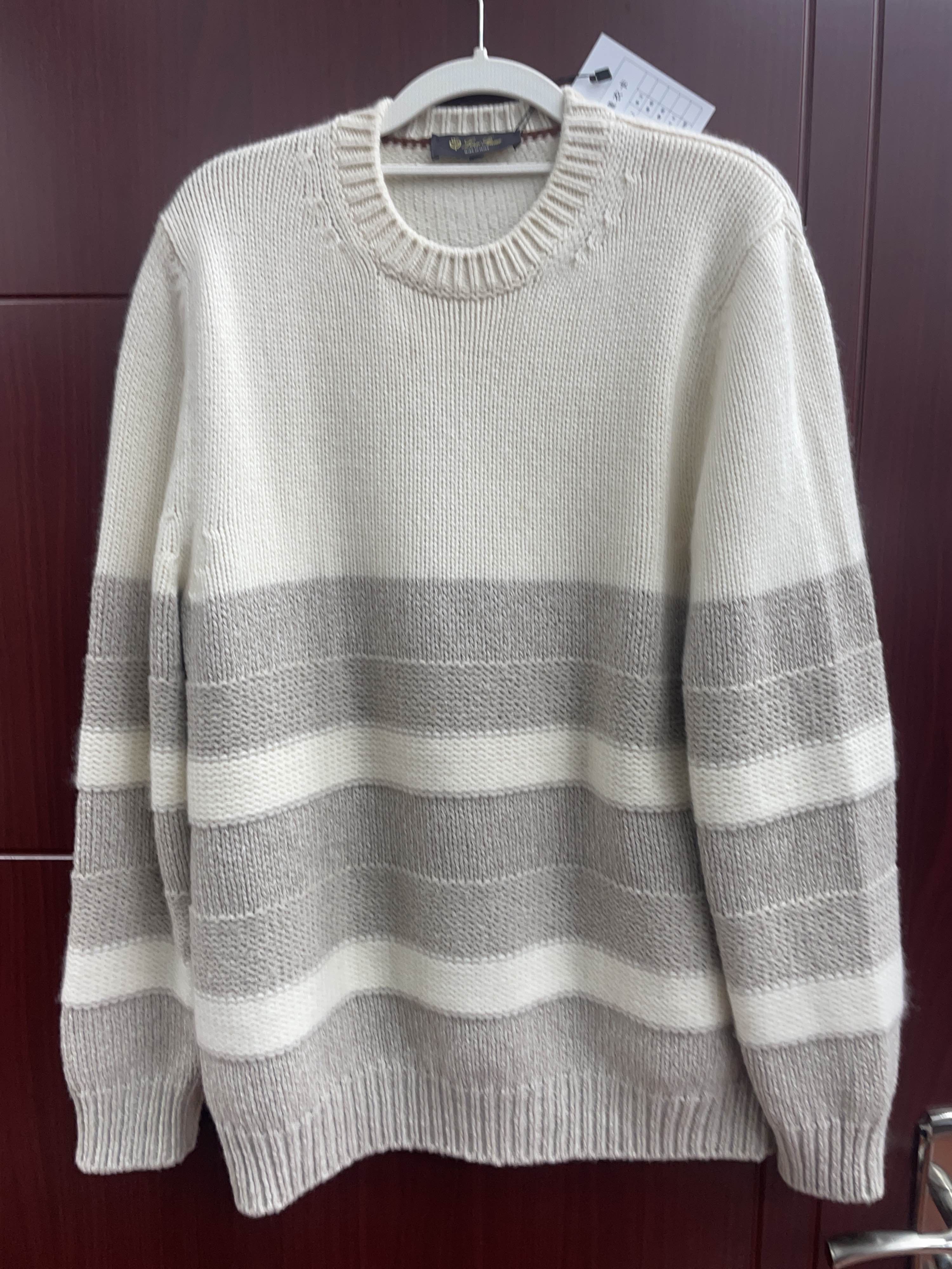Loro Piana Loro Piana Striped Cashmere Silk Sweater Size 52 Size US L / EU 52-54 / 3 - 1 Thumbnail