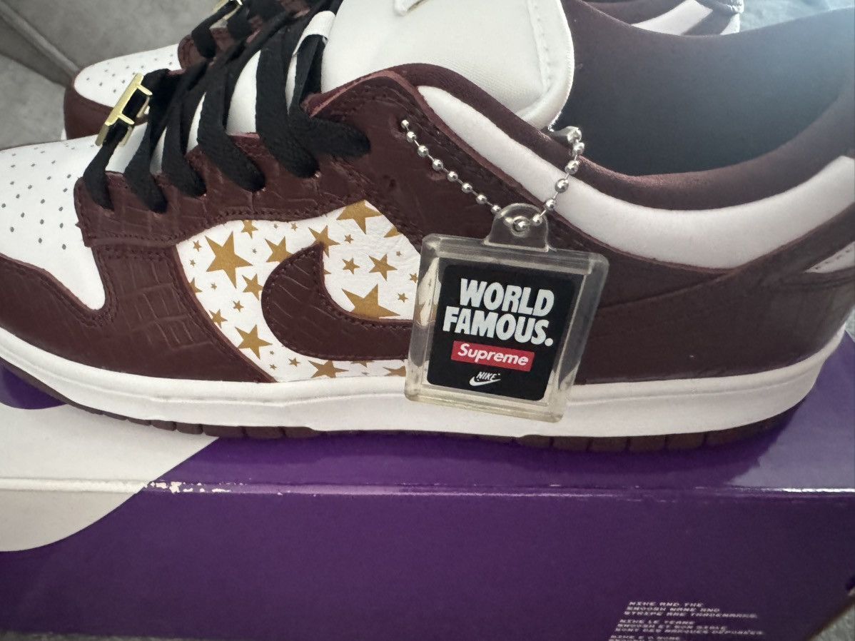 Nike Nike Supreme Sb dunk low stars Barkroot Brown 9Us/43eu Size US 9 / EU 42 - 6 Thumbnail