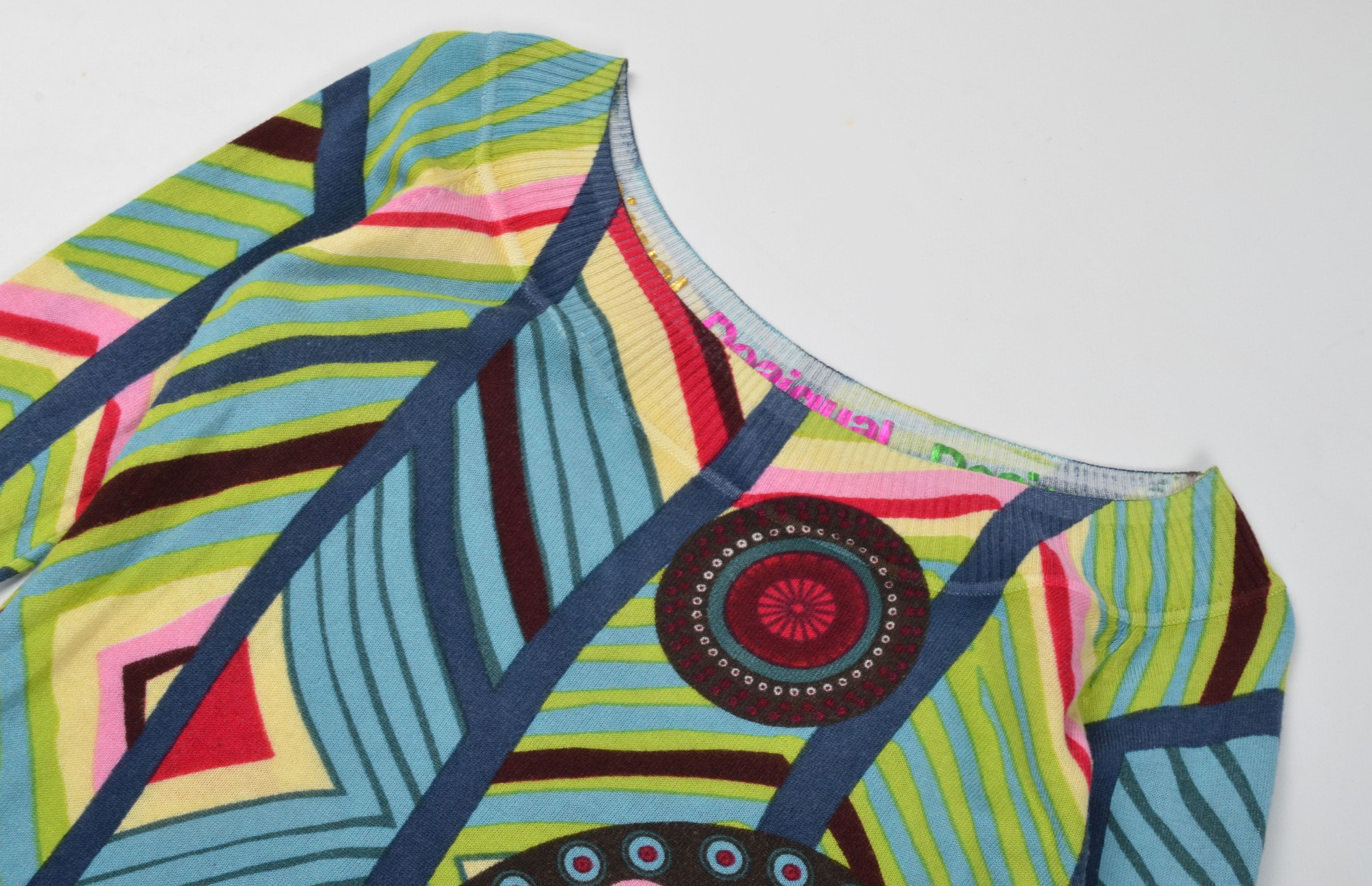 Desigual Desigual Y2K Boho Long Sleeve Multicolor Jumper Size M / US 6-8 / IT 42-44 - 5 Thumbnail