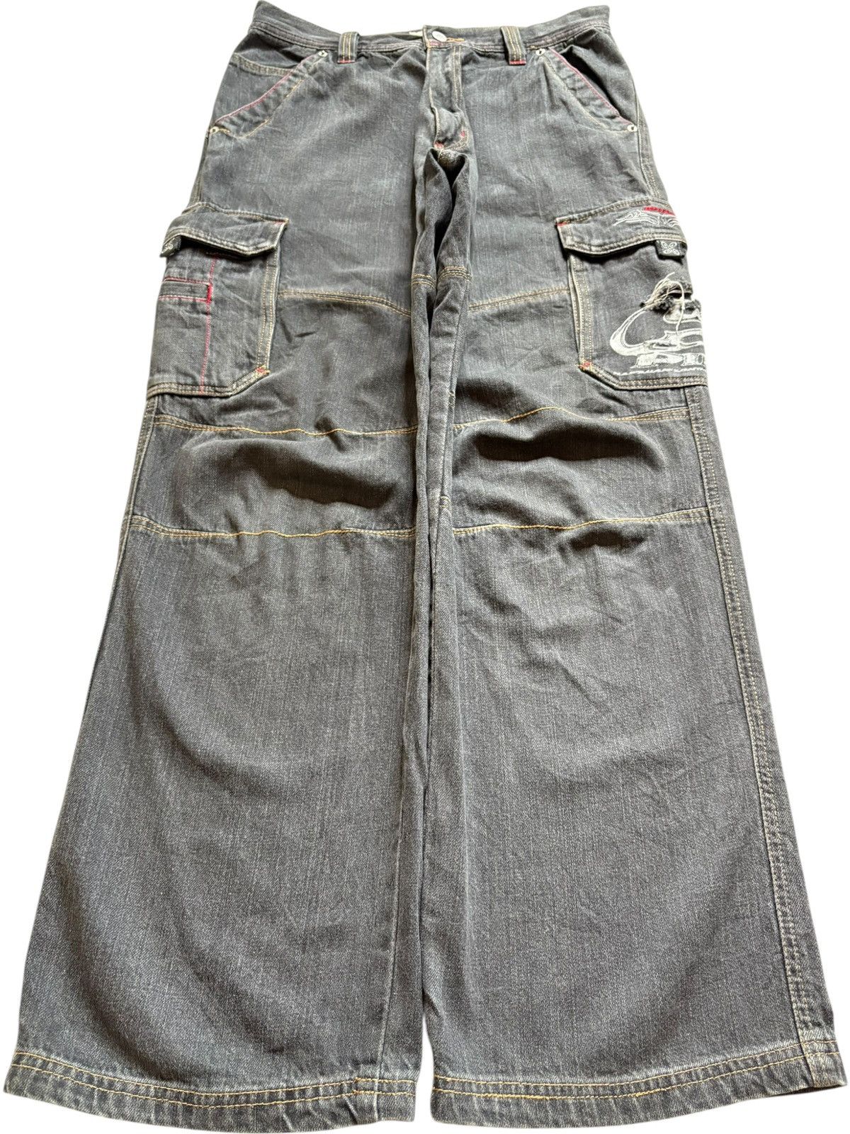 Japanese Brand Vintage Piko Distressed Baggy Cargo Jeans Size US 31 - 1 Thumbnail