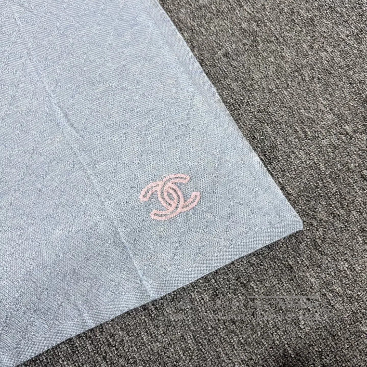 Chanel Chanel Smog Blue Double-C Silk Cashmere Scarf| Size ONE SIZE - 2 Thumbnail