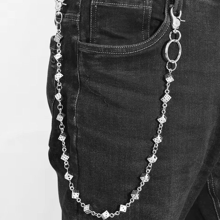 Vintage Goth Dice Wallet Belts Chain Size ONE SIZE - 1 Thumbnail