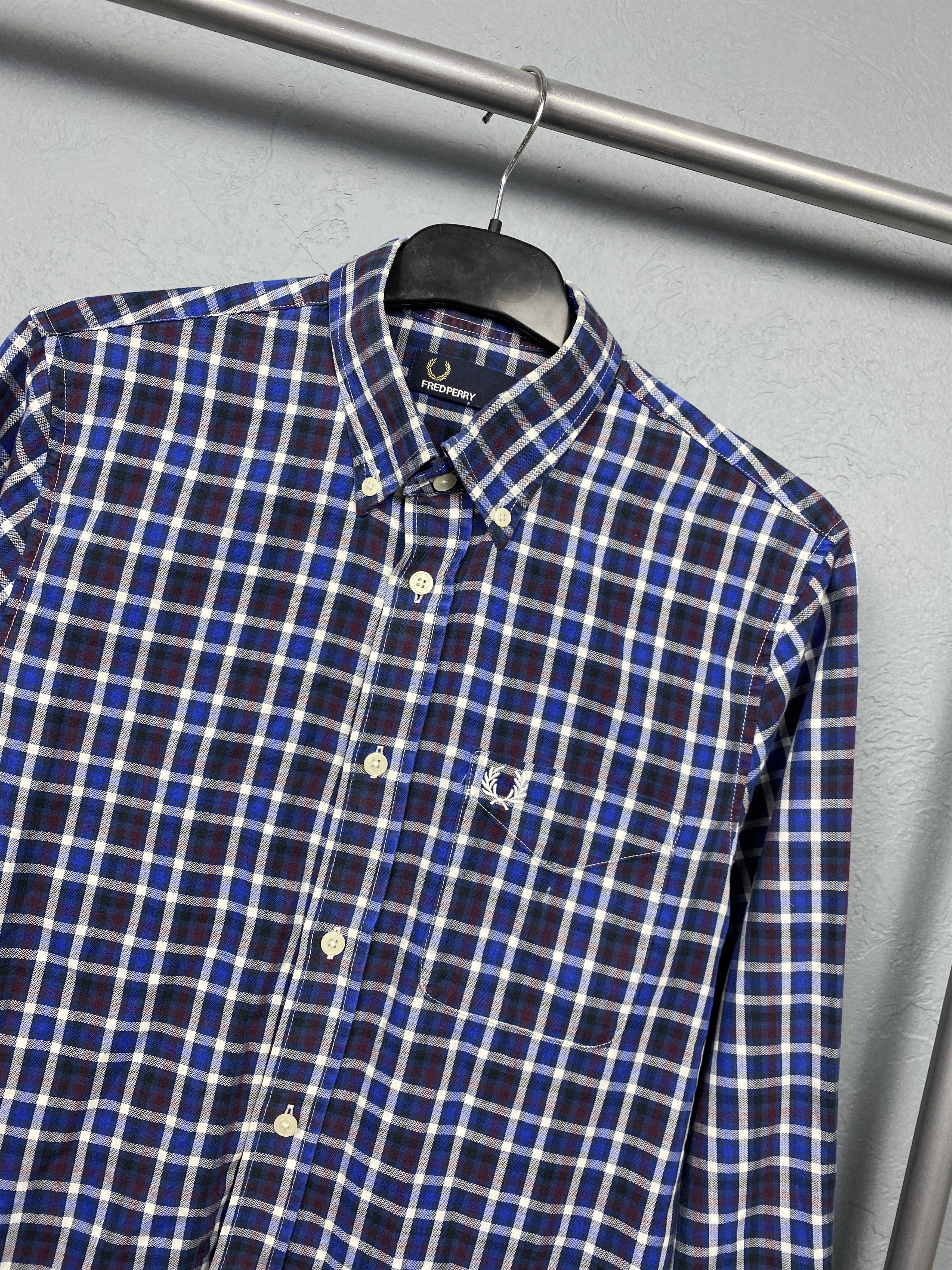 Fred Perry Fred Perry Mens Long Sleeve Plaid Shirt Size US S / EU 44-46 / 1 - 2 Thumbnail
