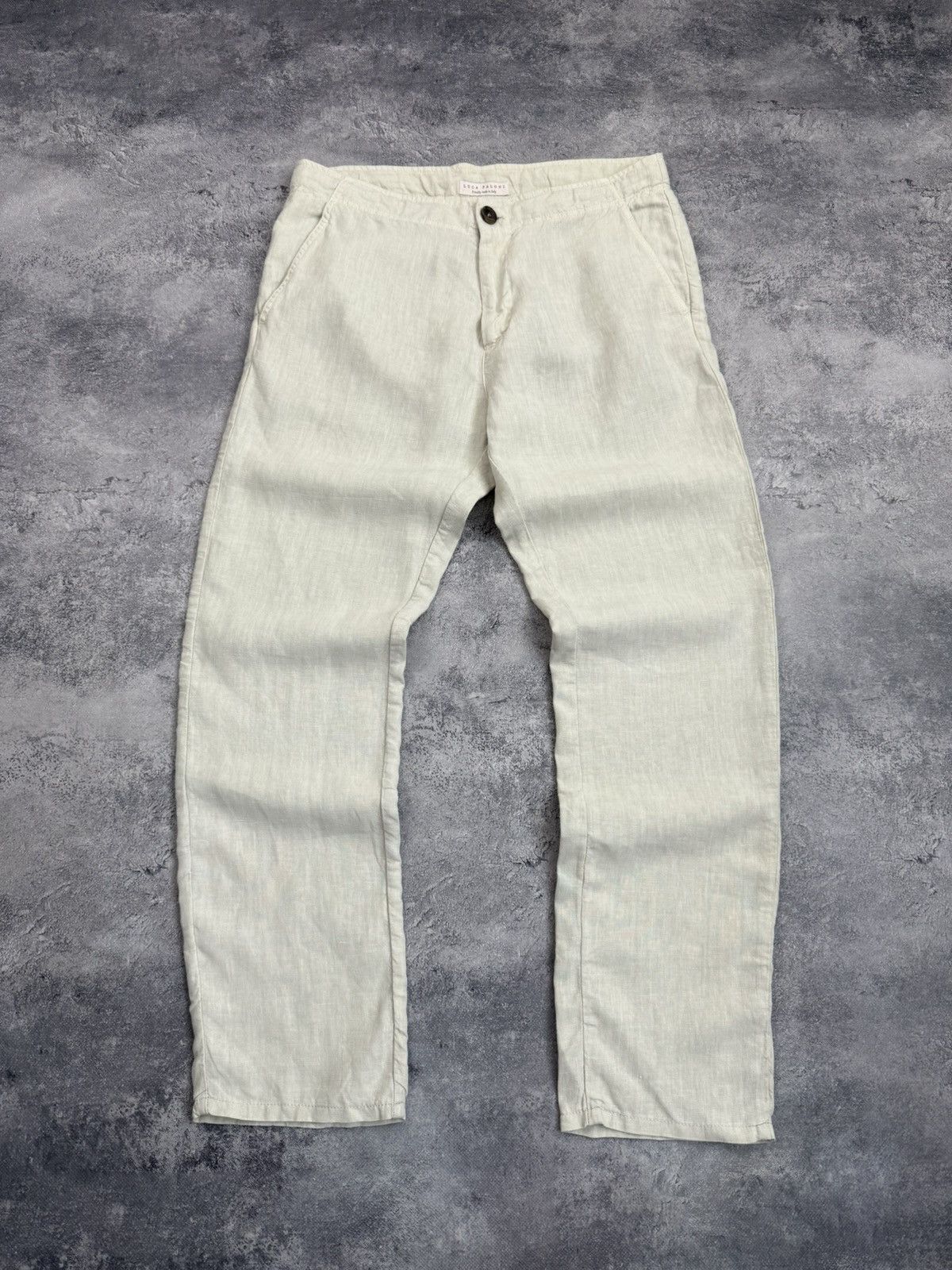 Luca Faloni Linen Pants Beige Summer Chinos Trousers Luxury