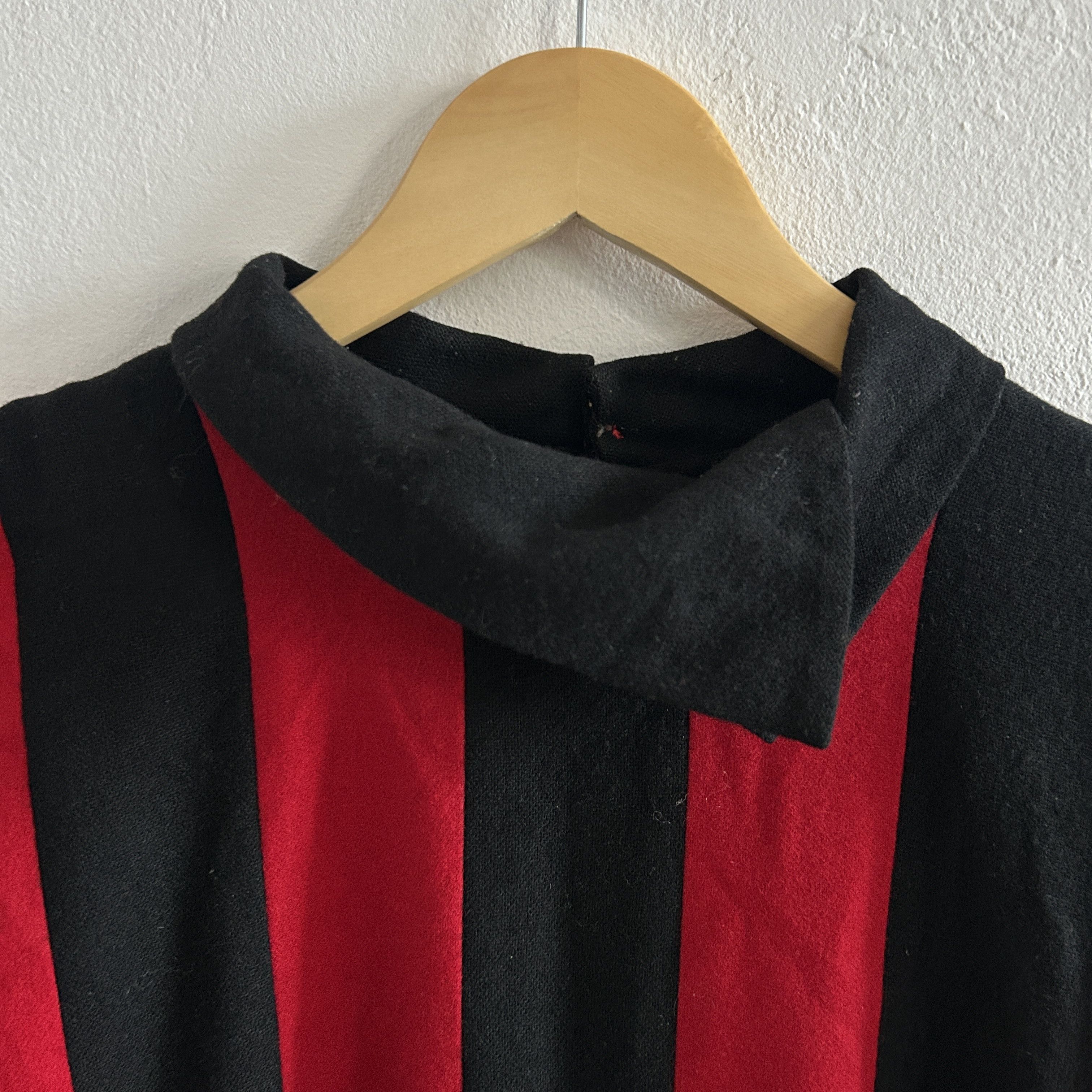 Vintage Vintage 80s Red Black Striped Wool Dress Size L / US 10 / IT 46 - 14 Thumbnail