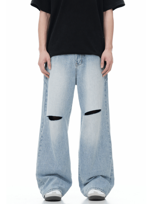 Japanese Brand × Vintage American retro washed versatile ripped trendy jeans Size US 32 / EU 48 - 1 Thumbnail