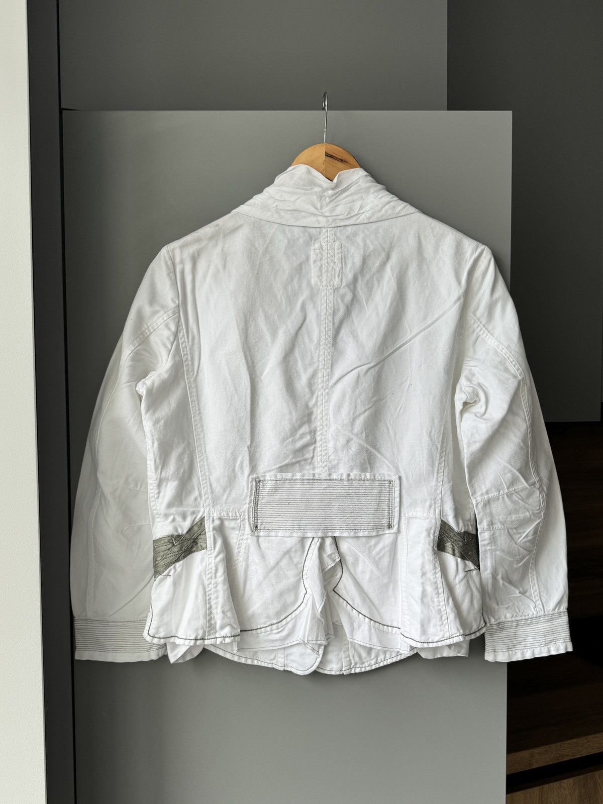Marithe + Francois Girbaud × Vintage Marithe Francois Girbaud MFG Avant Garde Linen Blazer Jacket Size M / US 6-8 / IT 42-44 - 5 Thumbnail