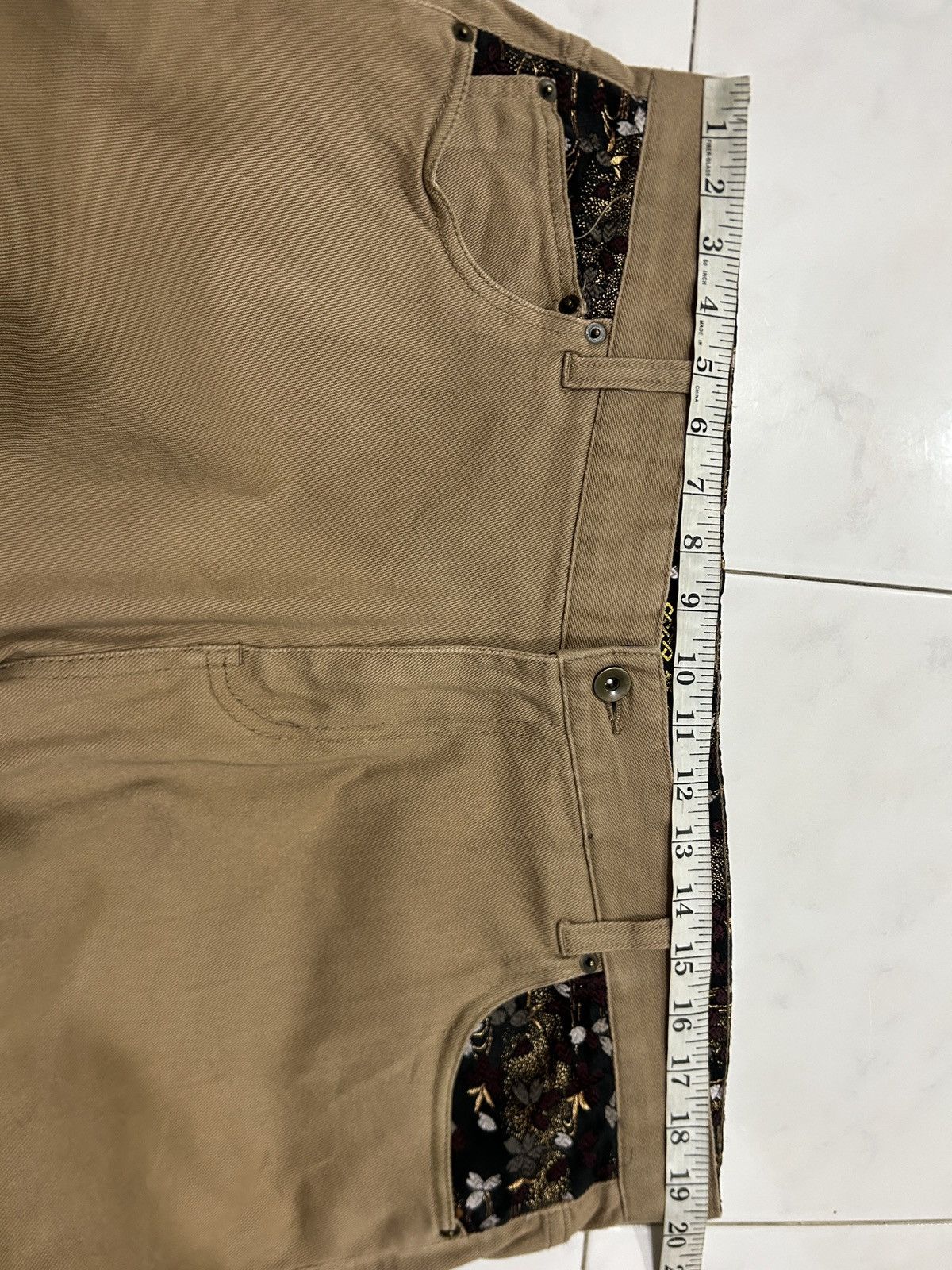 Japanese Brand Triple Pocket Karakuri Tamashi Flowers Embroidery Sukajan Size US 39 - 10 Thumbnail