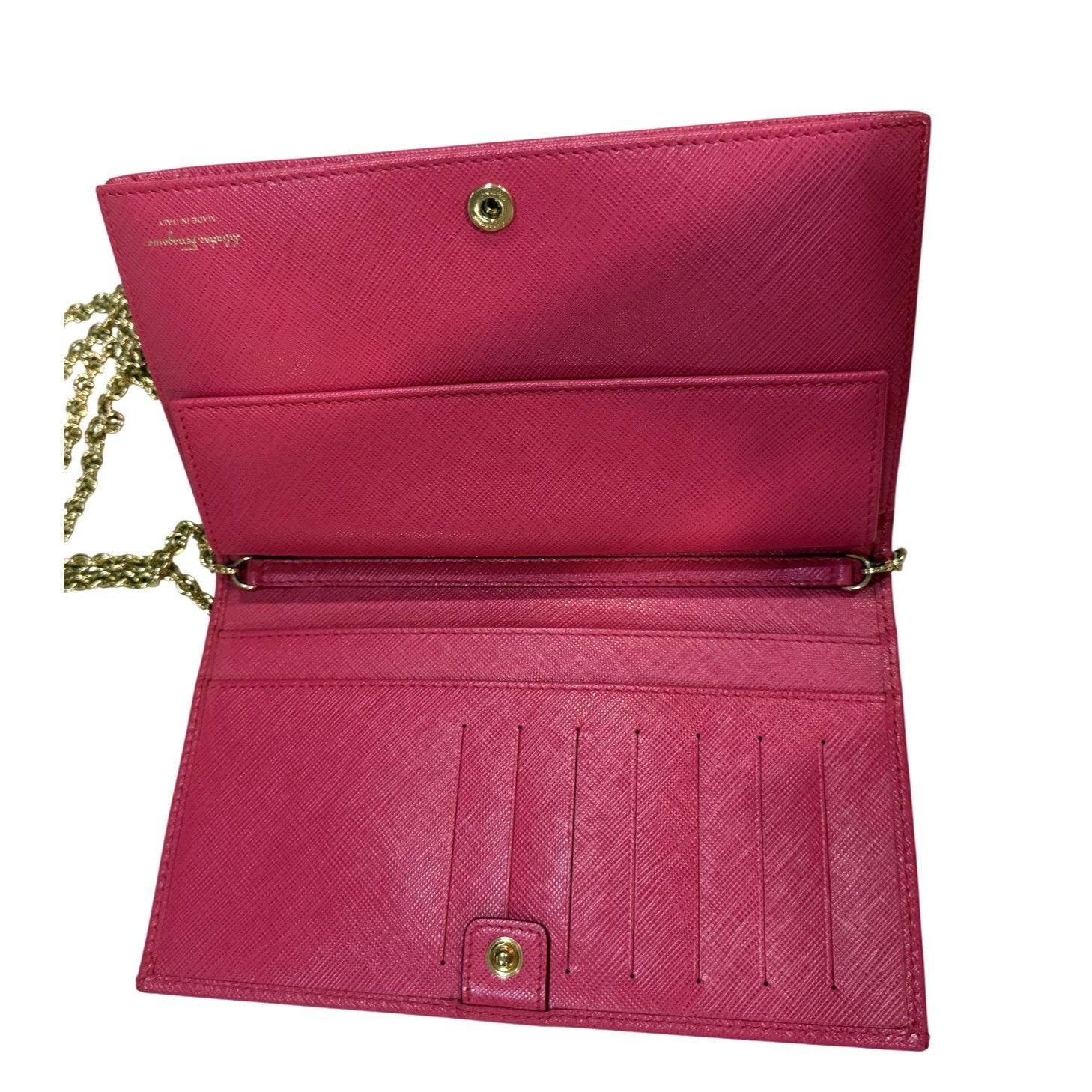 Salvatore Ferragamo Salvatore Ferragamo Pink Leather Chain Strap Clutch With Gol Size ONE SIZE - 7 Thumbnail