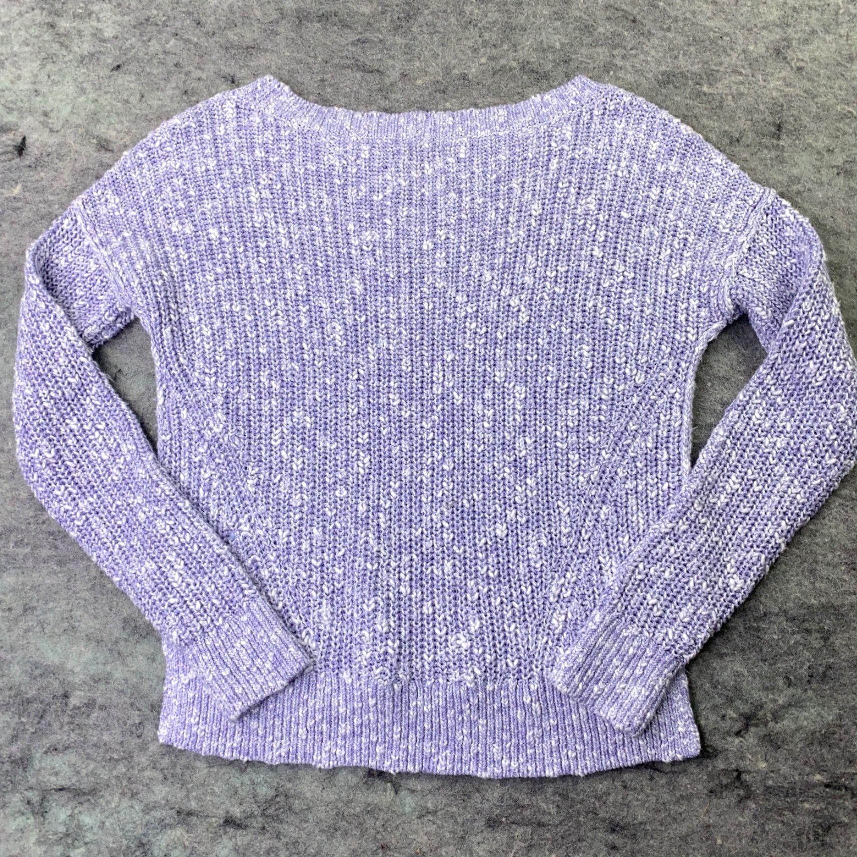 Abercrombie & Fitch Abercrombie & Fitch Sweater Womens XS Purple Knit Round Neck Cotton Linen Blend Size XS / US 0-2 / IT 36-38 - 7 Thumbnail