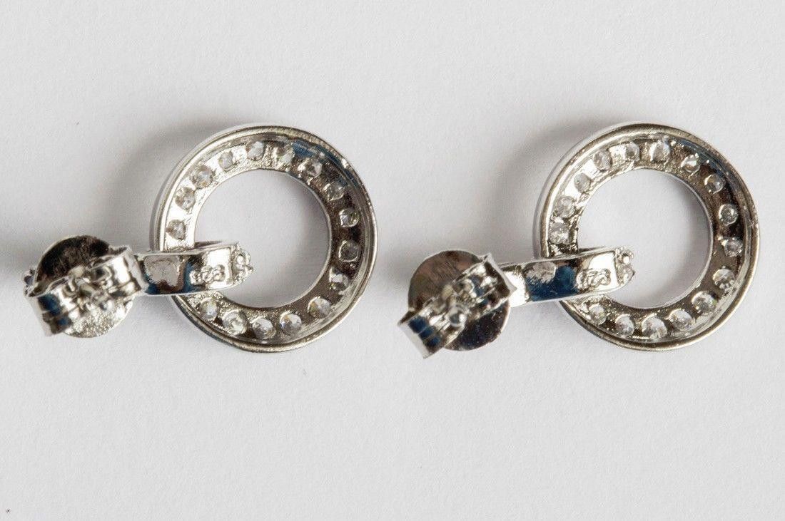 Sterling Silver Sterling Silver Pave Cubic Zirconia Dangle Earrings Size ONE SIZE - 4 Thumbnail