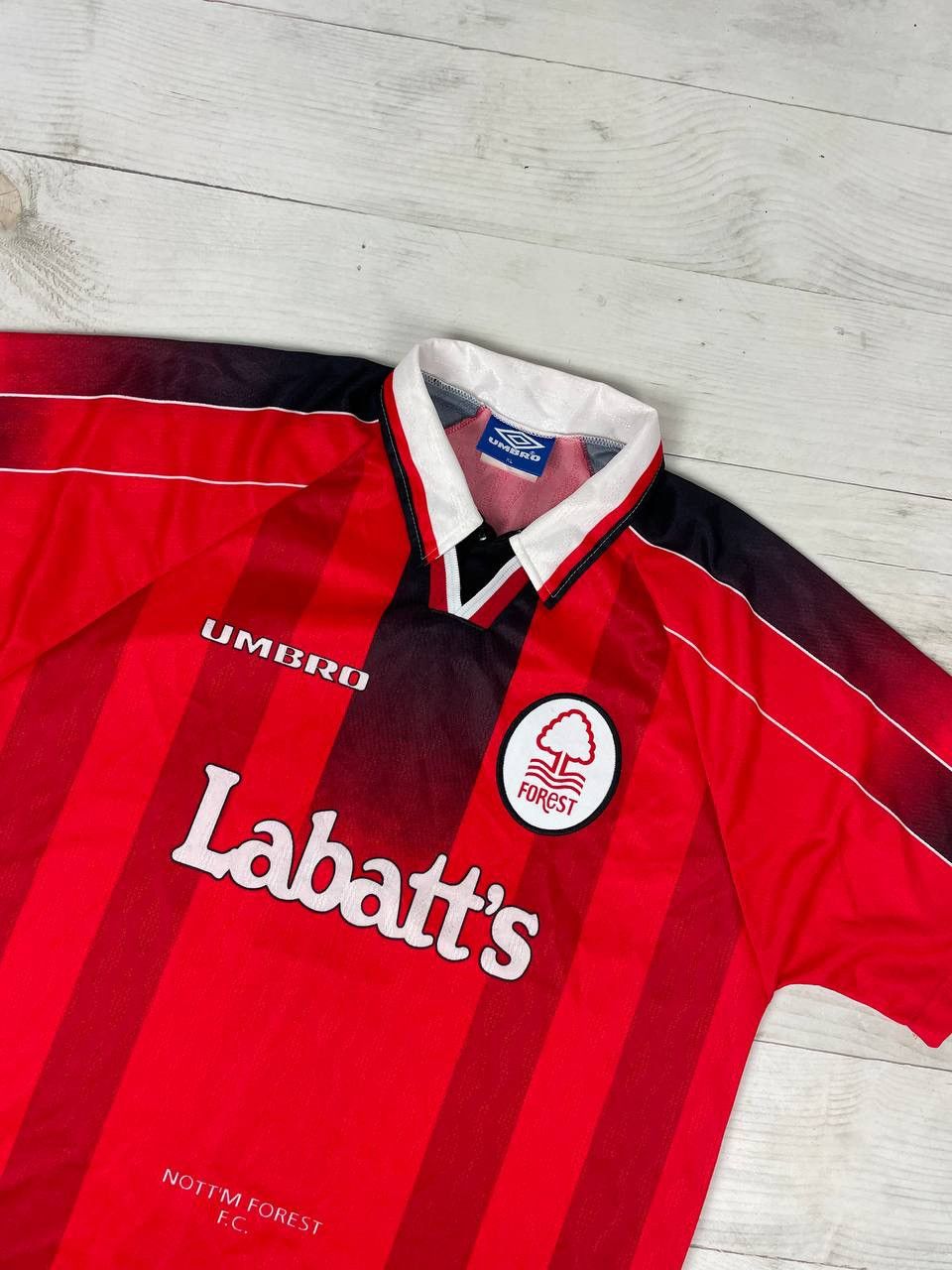 Umbro Umbro Nottingham Forest 1996 1997 Home Shirt Soccer Jersey Size US XL / EU 56 / 4 - 2 Thumbnail