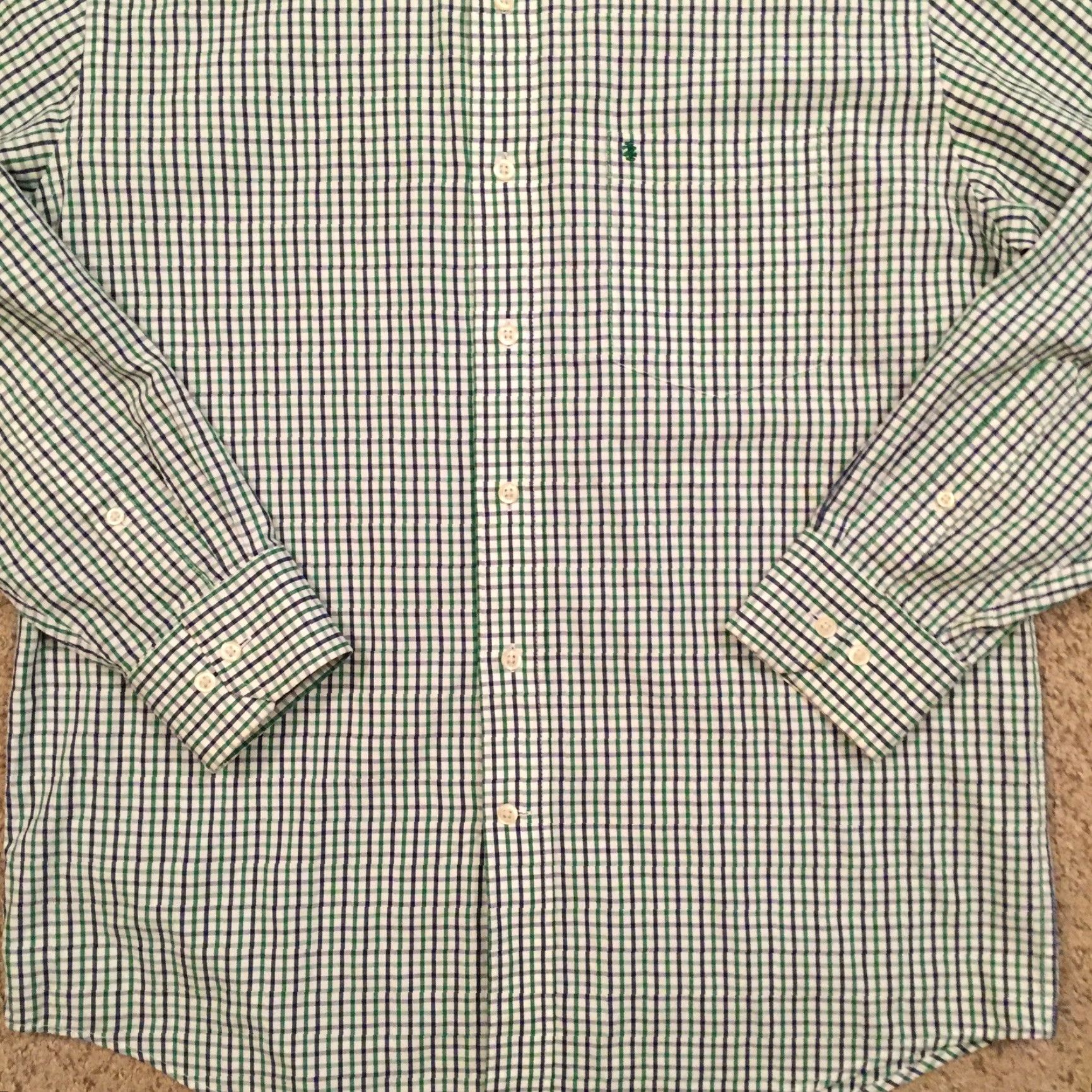 Izod IZOD Shirt Mens Medium Green Purple Plaid Long Sleeve Button Down Size US M / EU 48-50 / 2 - 4 Thumbnail
