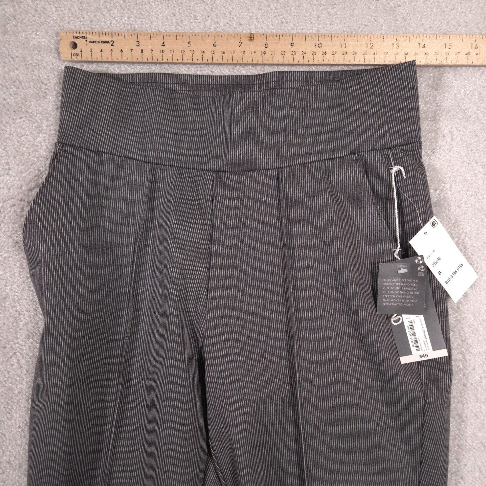 Worthington Worthington Dress Pants Womens Small Gray Stripe Knit Slim Pull On Stretch Work Ladies Pants Size 28" / US 6 / IT 42 - 7 Thumbnail