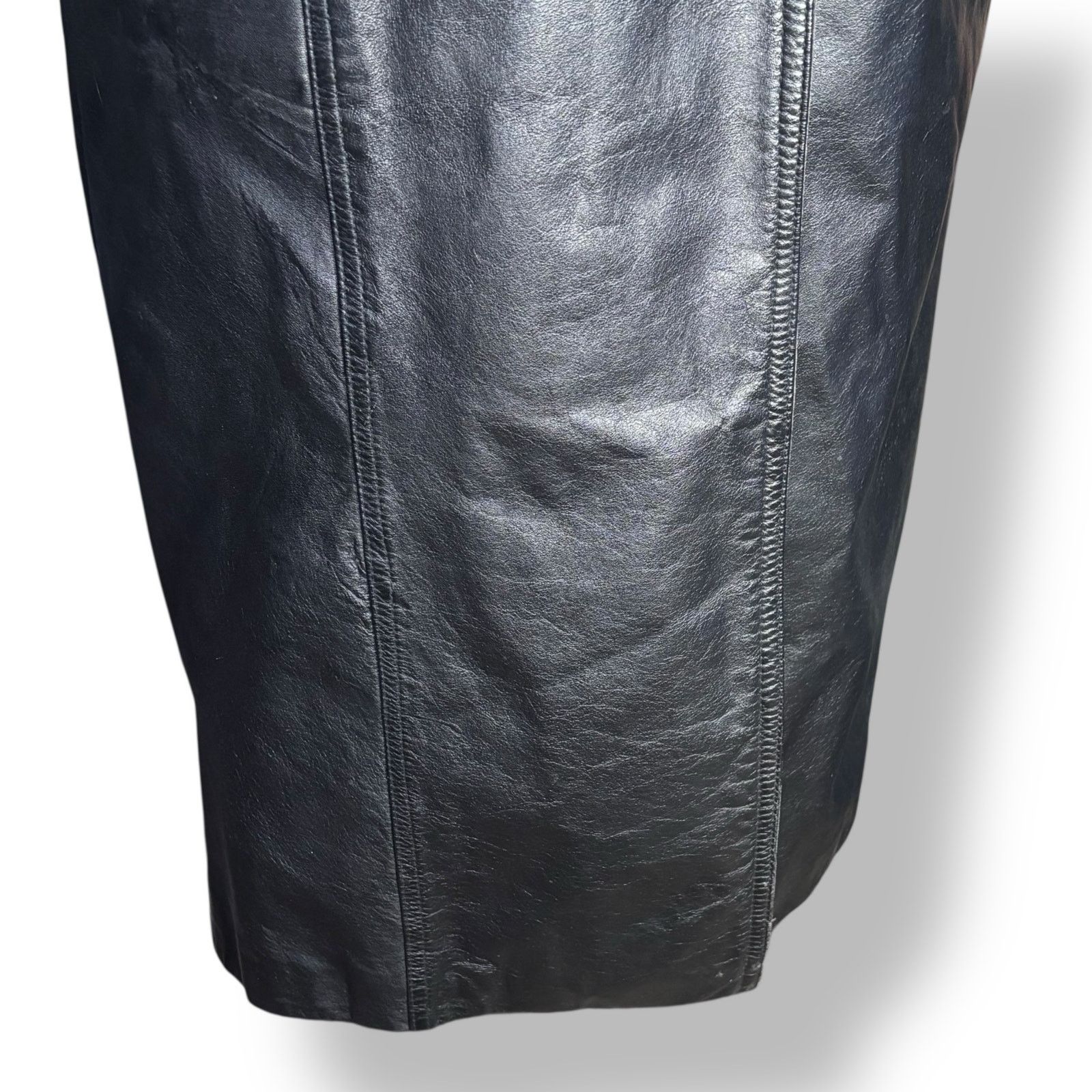 Wilsons Leather Vintage Wilsons Leather Black Long Trench Coat Suede Floral Size M / US 6-8 / IT 42-44 - 6 Thumbnail