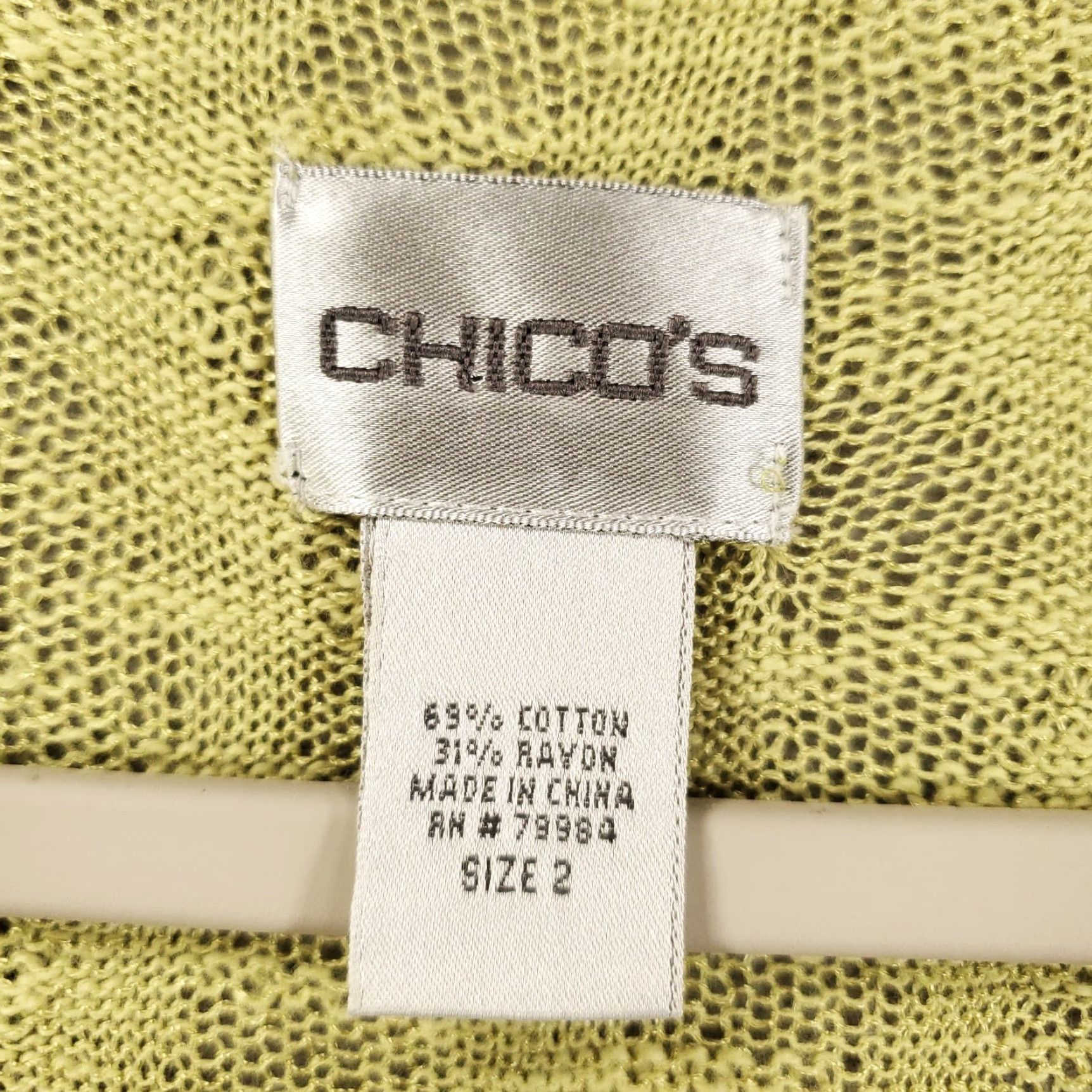Vintage VINTAGE Chicos Cardigan Womens L Green Yellow Open Knit Front Lightweight Coverup Size L / US 10 / IT 46 - 5 Thumbnail