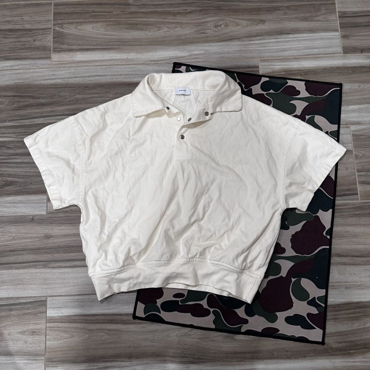 Rhude Rhude Cream Oversized Polo Shirt Size US XS / EU 42 / 0 - 1 Thumbnail