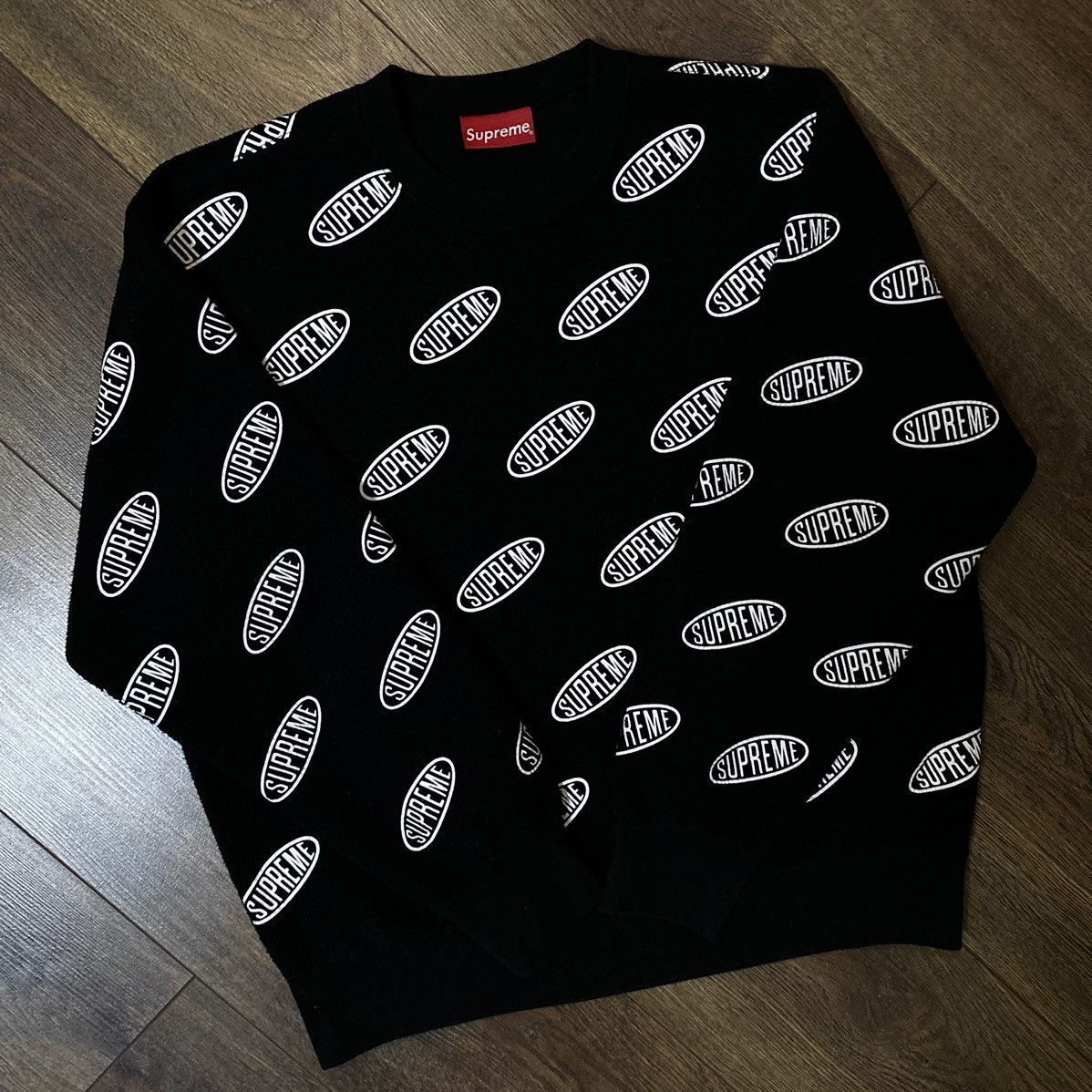 image of Supreme Liner Crewneck Reversible Sweatshirt Ss21 in Black, Men's (Size Small)